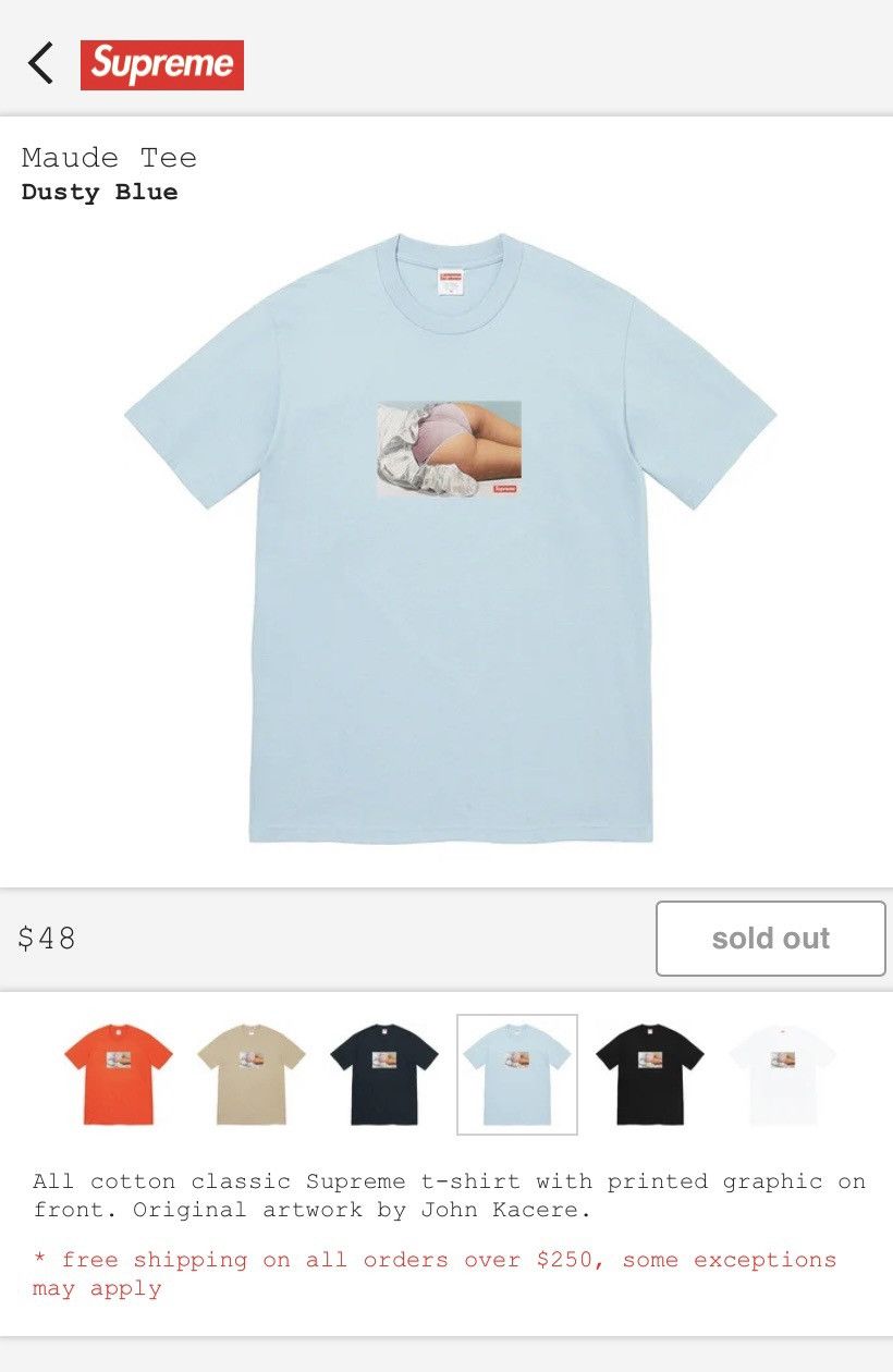 Supreme Maude Tee Dusty Blue XLAprilroofs