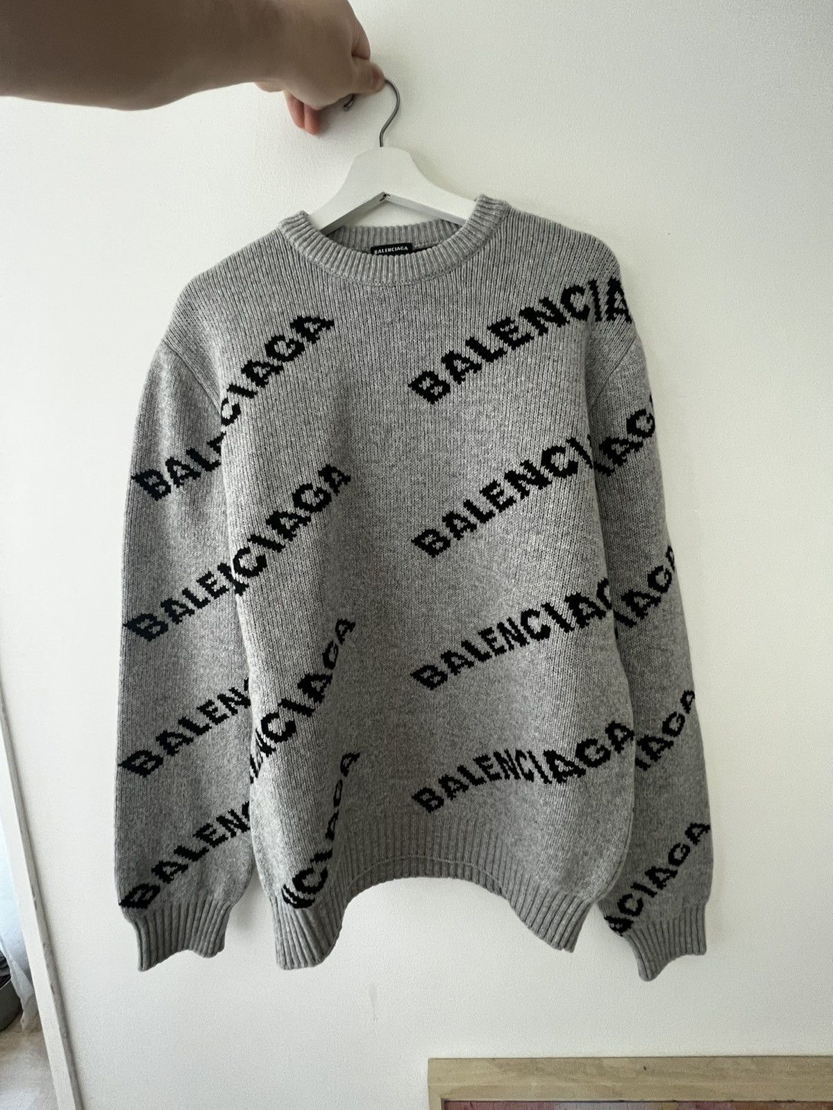 Balenciaga Balenciaga all-over logo sweater | Grailed