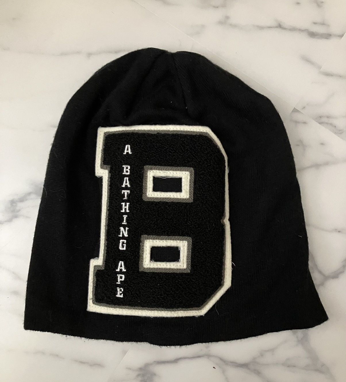 Bape Bape B Logo Knit Beanie Black | Grailed