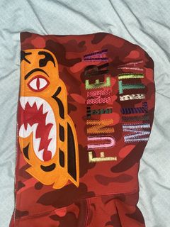 Red tiger hot sale bape hoodie