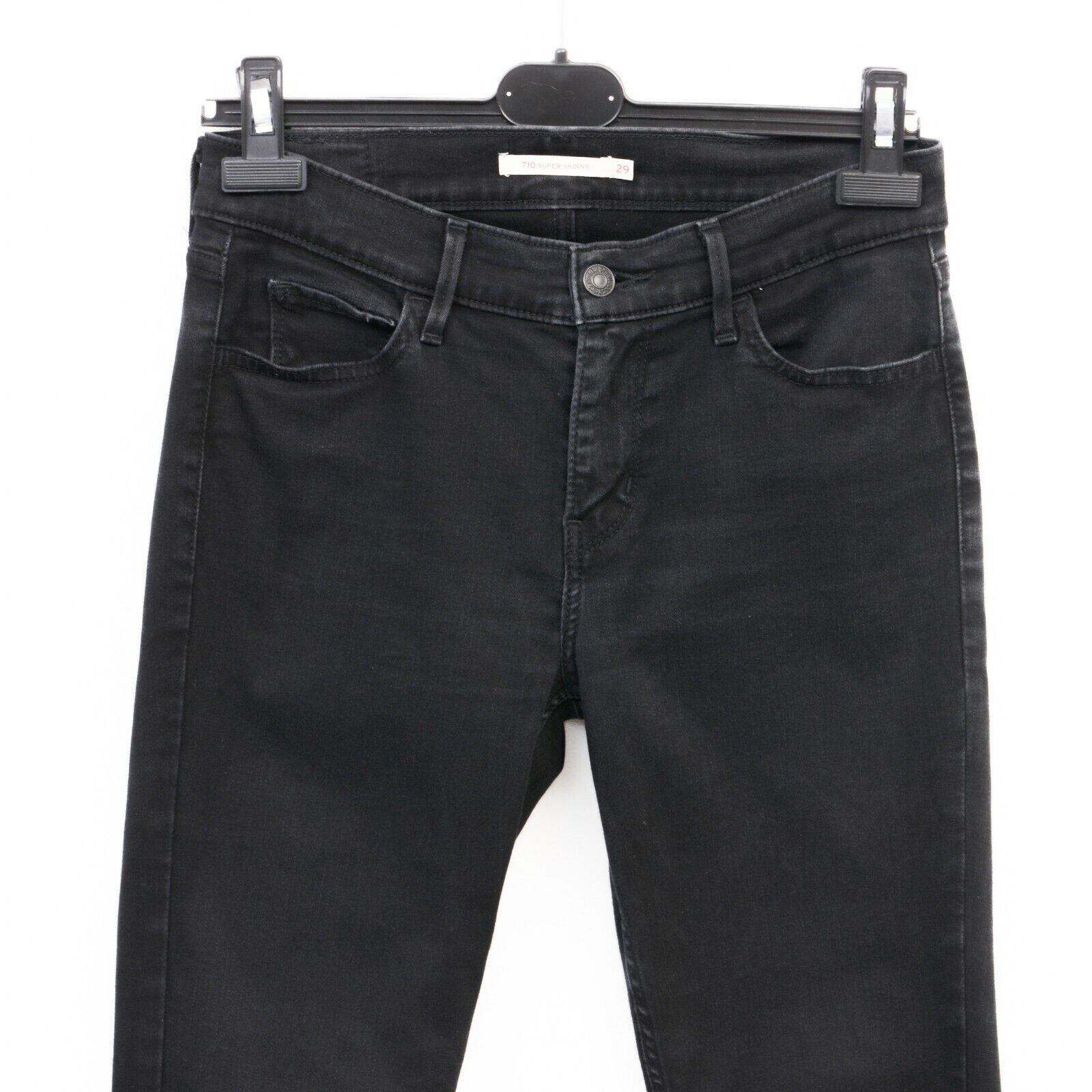 Levi's Women 710 Super Skinny W29 L30 Mid Rise Jeans Trousers Pants Size 29" - 2 Thumbnail