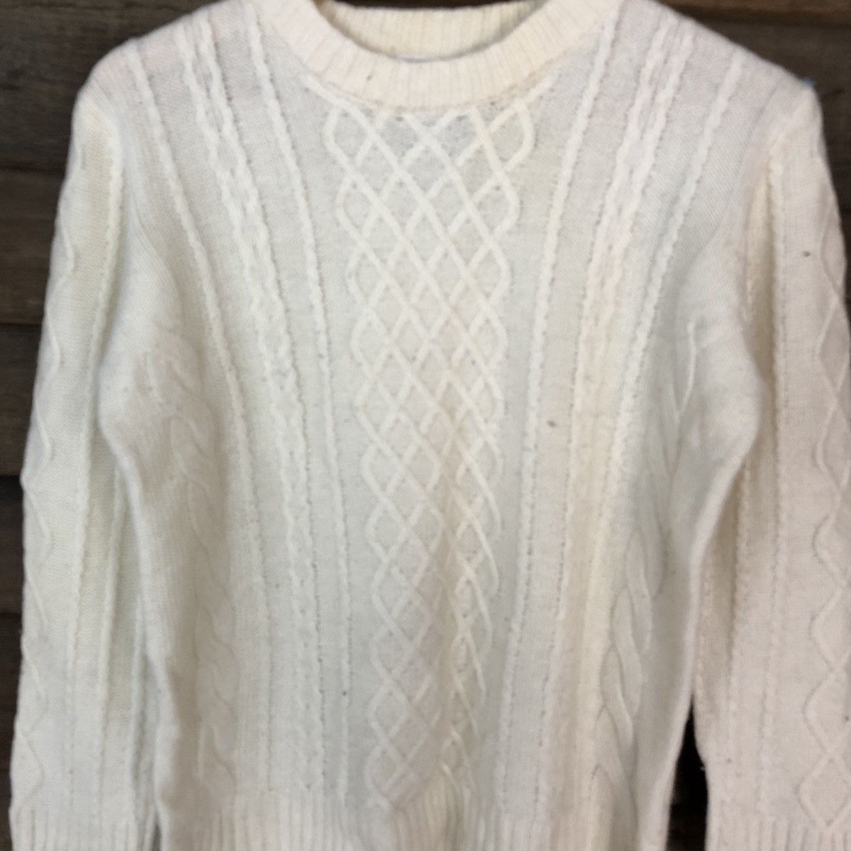 Aran Isles Knitwear Back Number White Knitwear #5150 Size L / US 10 / IT 46 - 6 Thumbnail