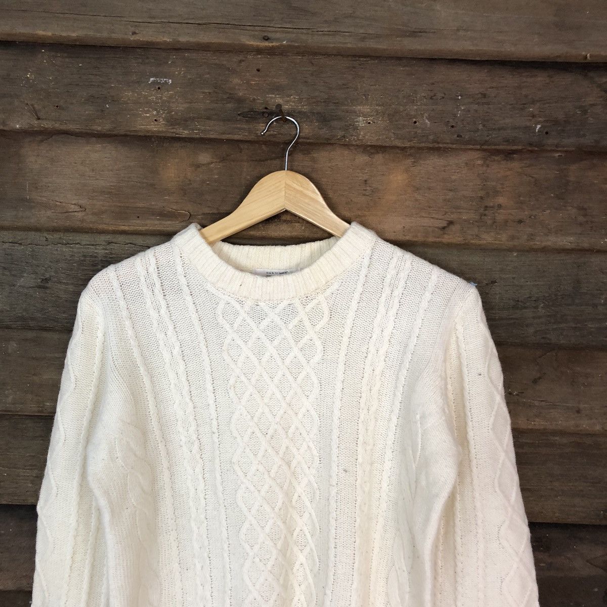 Aran Isles Knitwear Back Number White Knitwear #5150 Size L / US 10 / IT 46 - 2 Thumbnail