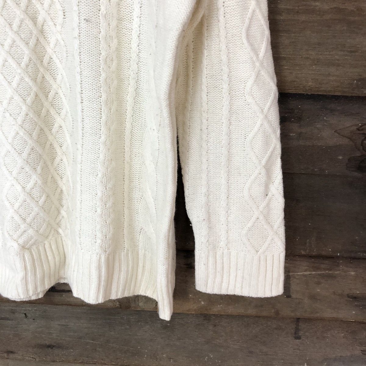 Aran Isles Knitwear Back Number White Knitwear #5150 Size L / US 10 / IT 46 - 5 Thumbnail