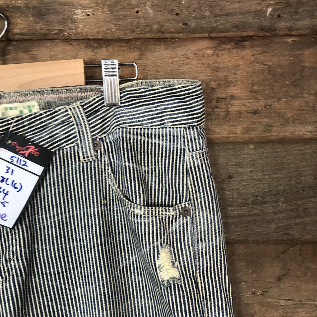 Japanese Brand Pinnee Grey stripe Casual Pants #5112 Size US 32 / EU 48 - 5 Thumbnail