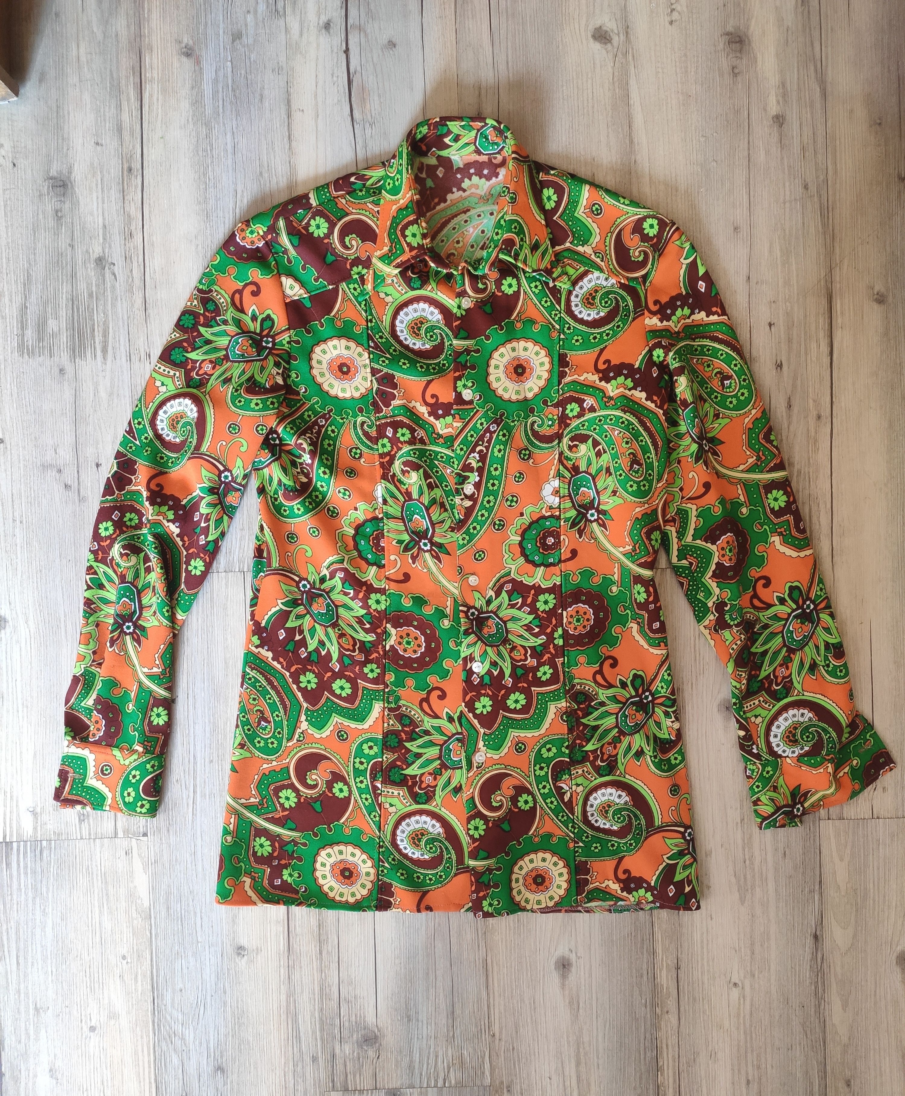 Vintage Paisley polyamide shirt Size US M / EU 48-50 / 2 - 1 Thumbnail