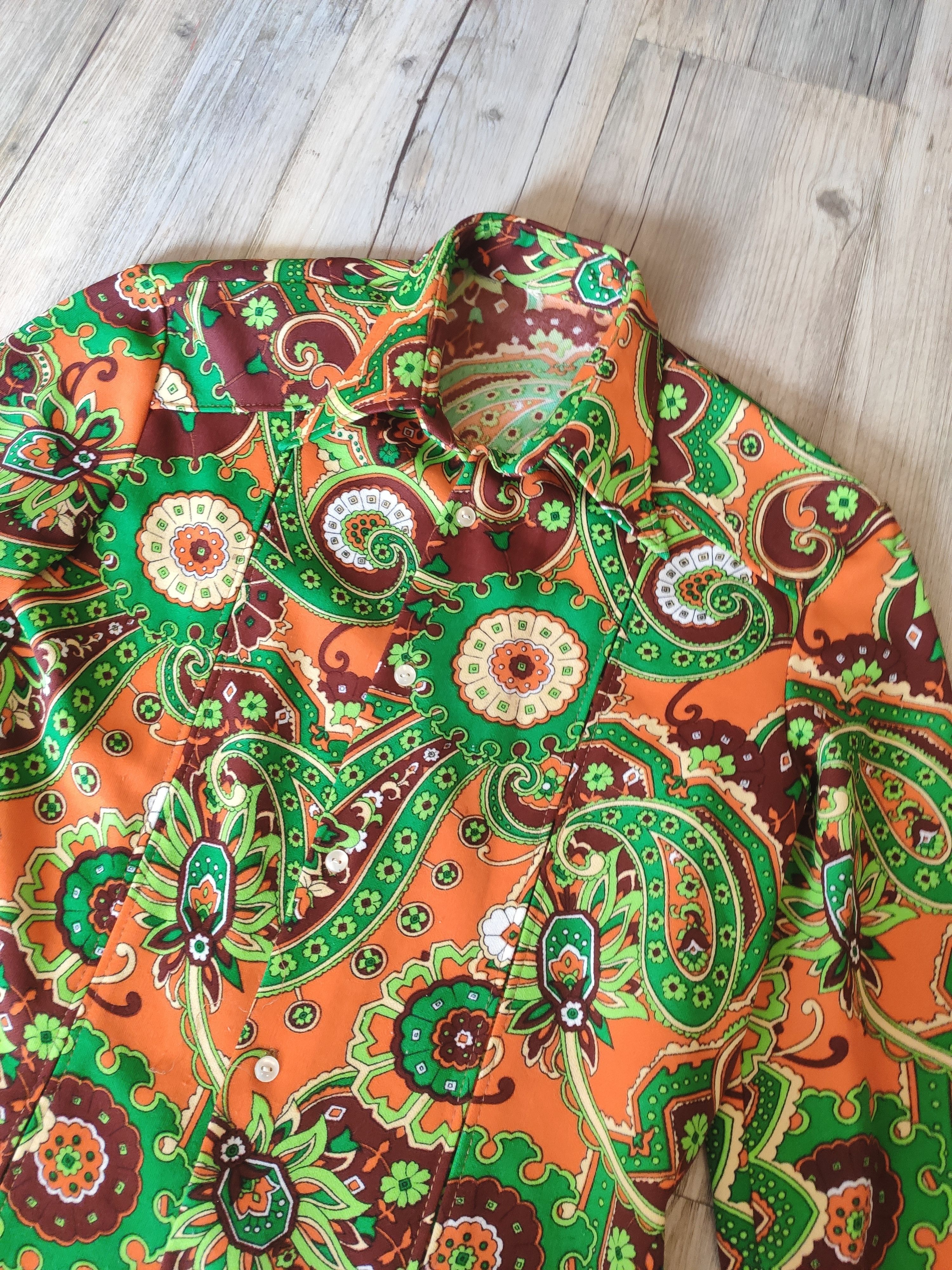 Vintage Paisley polyamide shirt Size US M / EU 48-50 / 2 - 2 Thumbnail