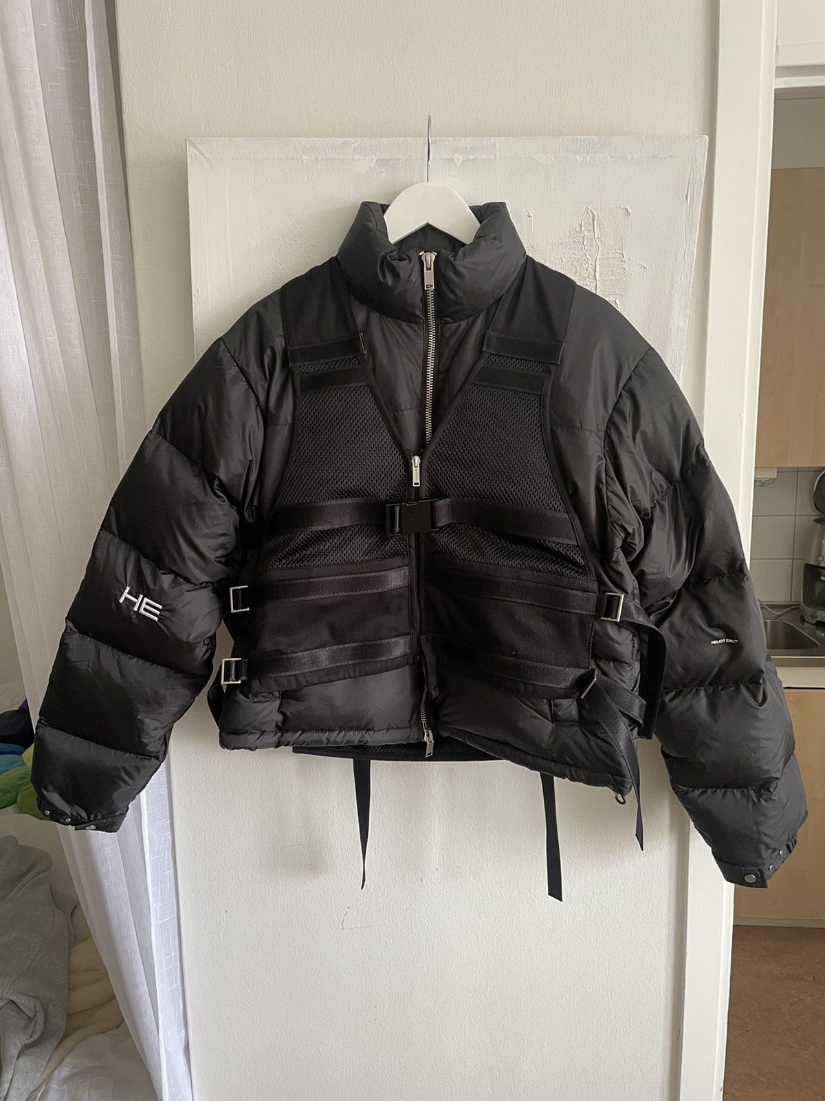image of Heliot Emil Down Vest Puffer Jacket in Black, Men's (Size Medium)