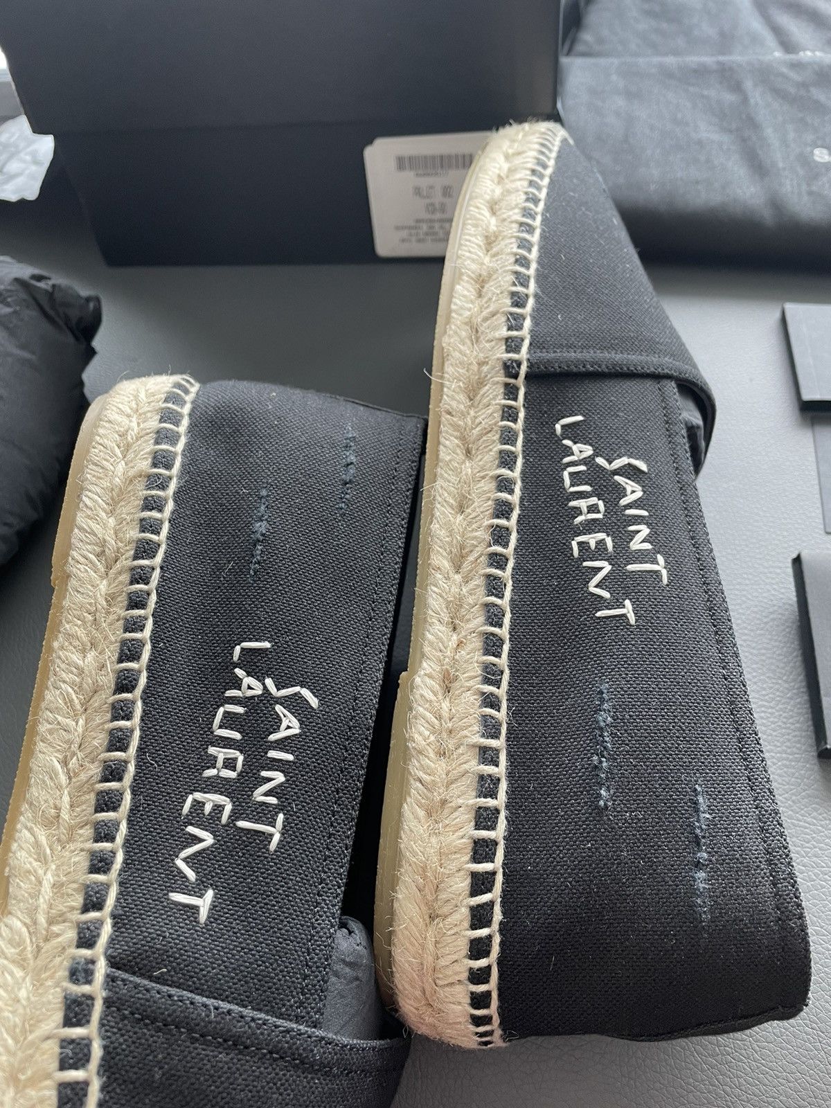 Hedi Slimane Brand New Super Rare Runway SL Logo Distressed Espadrilles Size US 9.5 / EU 42-43 - 18 Thumbnail