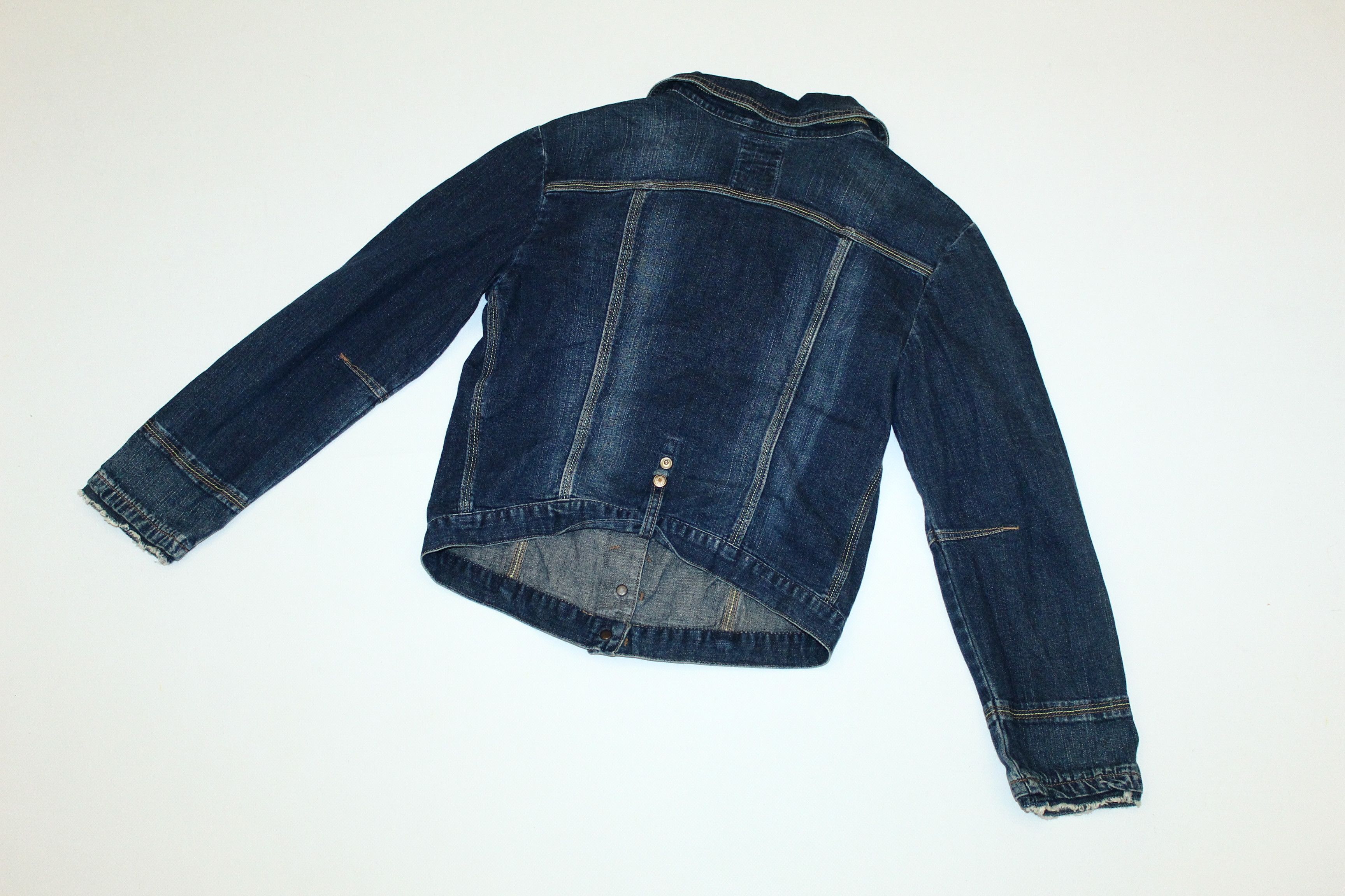 Marithe + Francois Girbaud Vintage Girbaud M+FG Cropped Distressed Denim Jacket Size S / US 4 / IT 40 - 8 Thumbnail