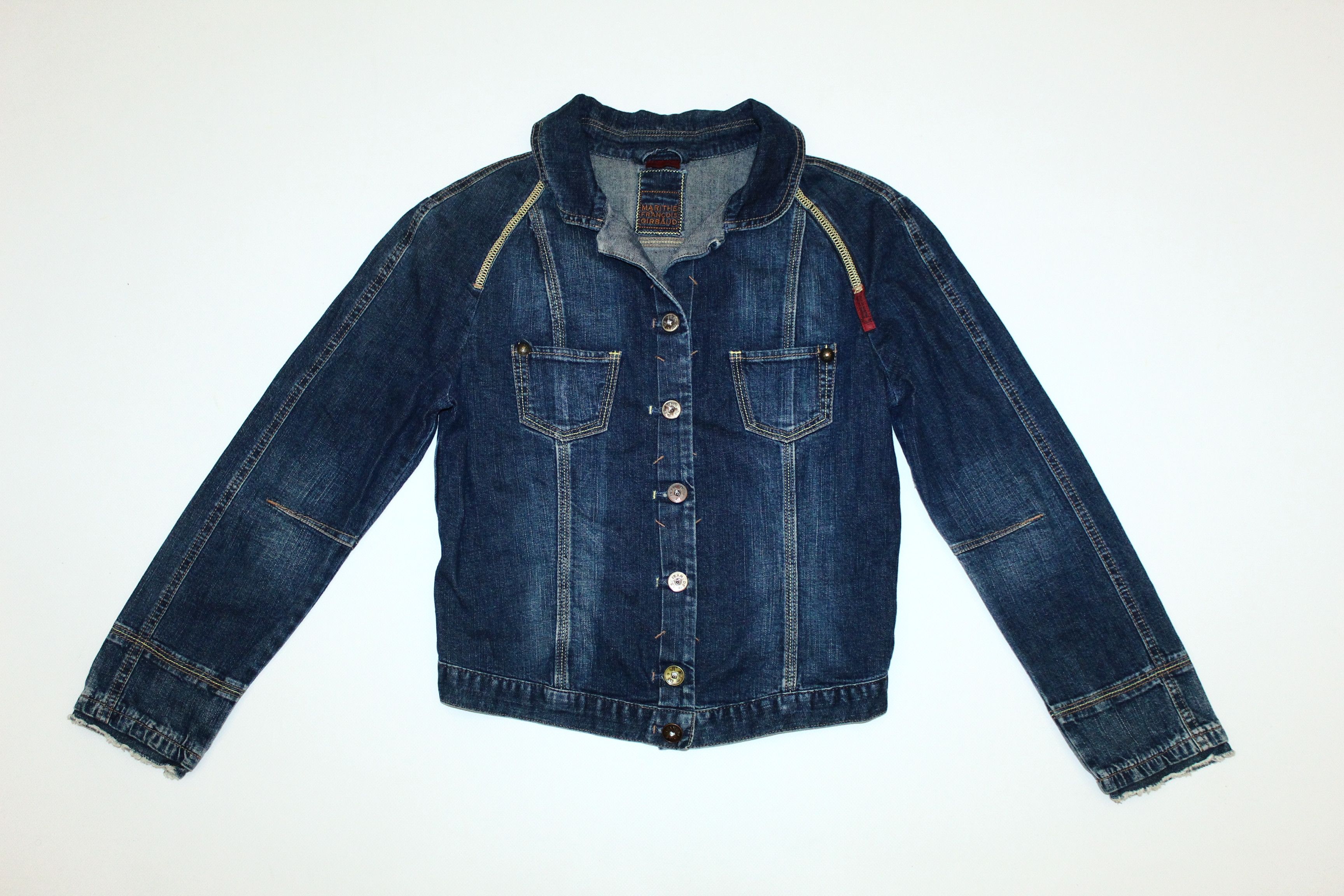 Marithe + Francois Girbaud Vintage Girbaud M+FG Cropped Distressed Denim Jacket Size S / US 4 / IT 40 - 2 Thumbnail