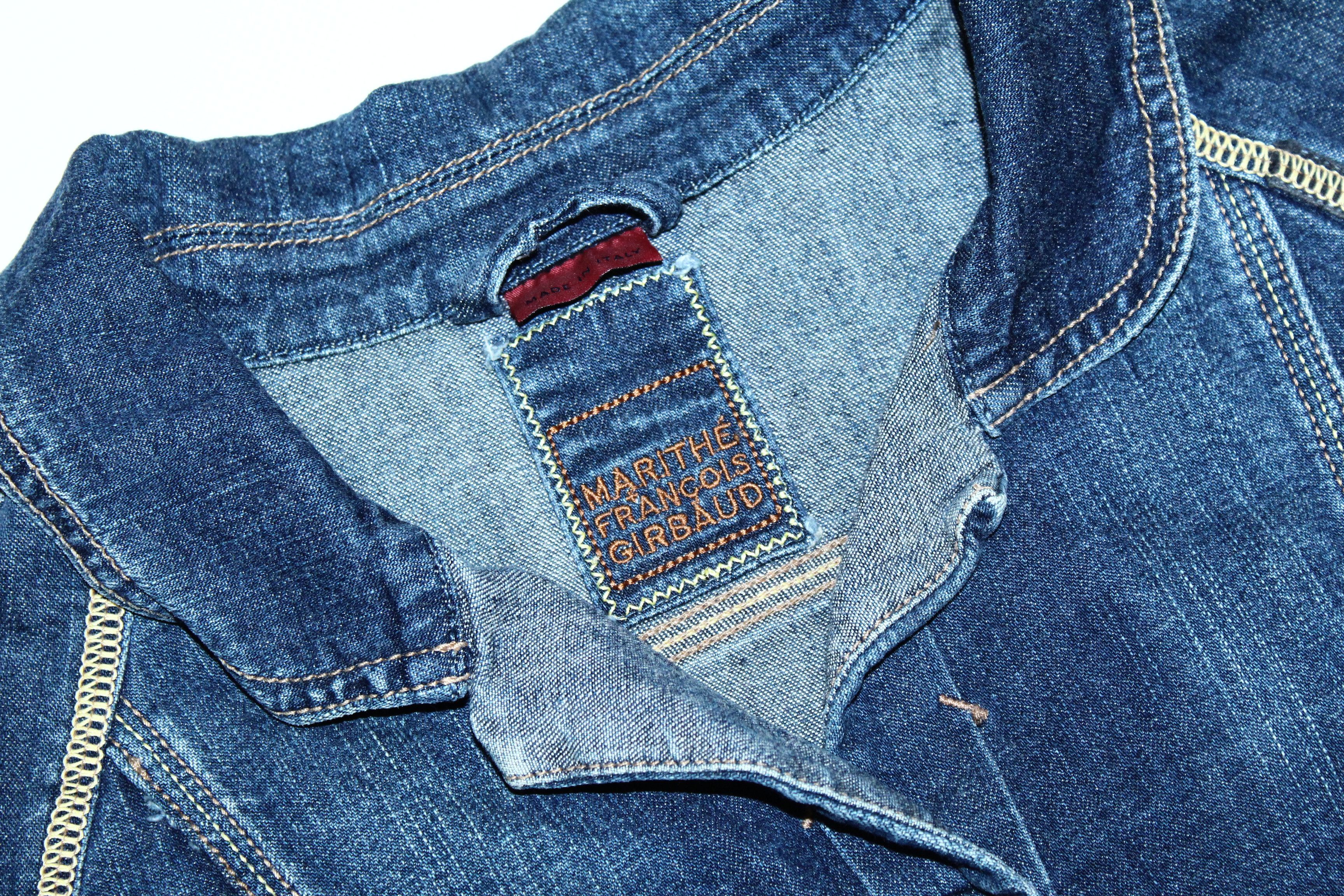 Marithe + Francois Girbaud Vintage Girbaud M+FG Cropped Distressed Denim Jacket Size S / US 4 / IT 40 - 4 Thumbnail