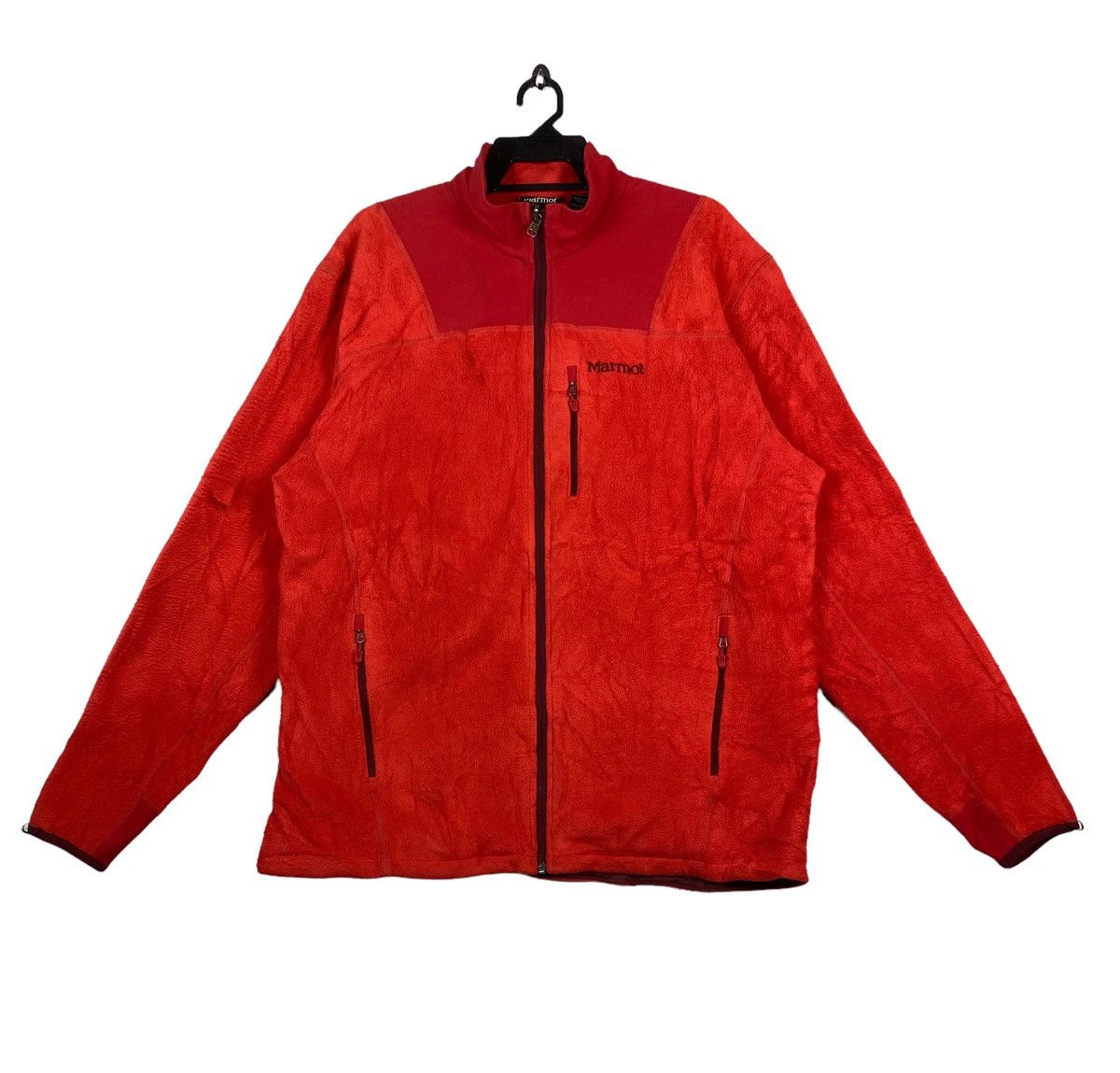 MARMOT red fleece Polartec zip up jacket