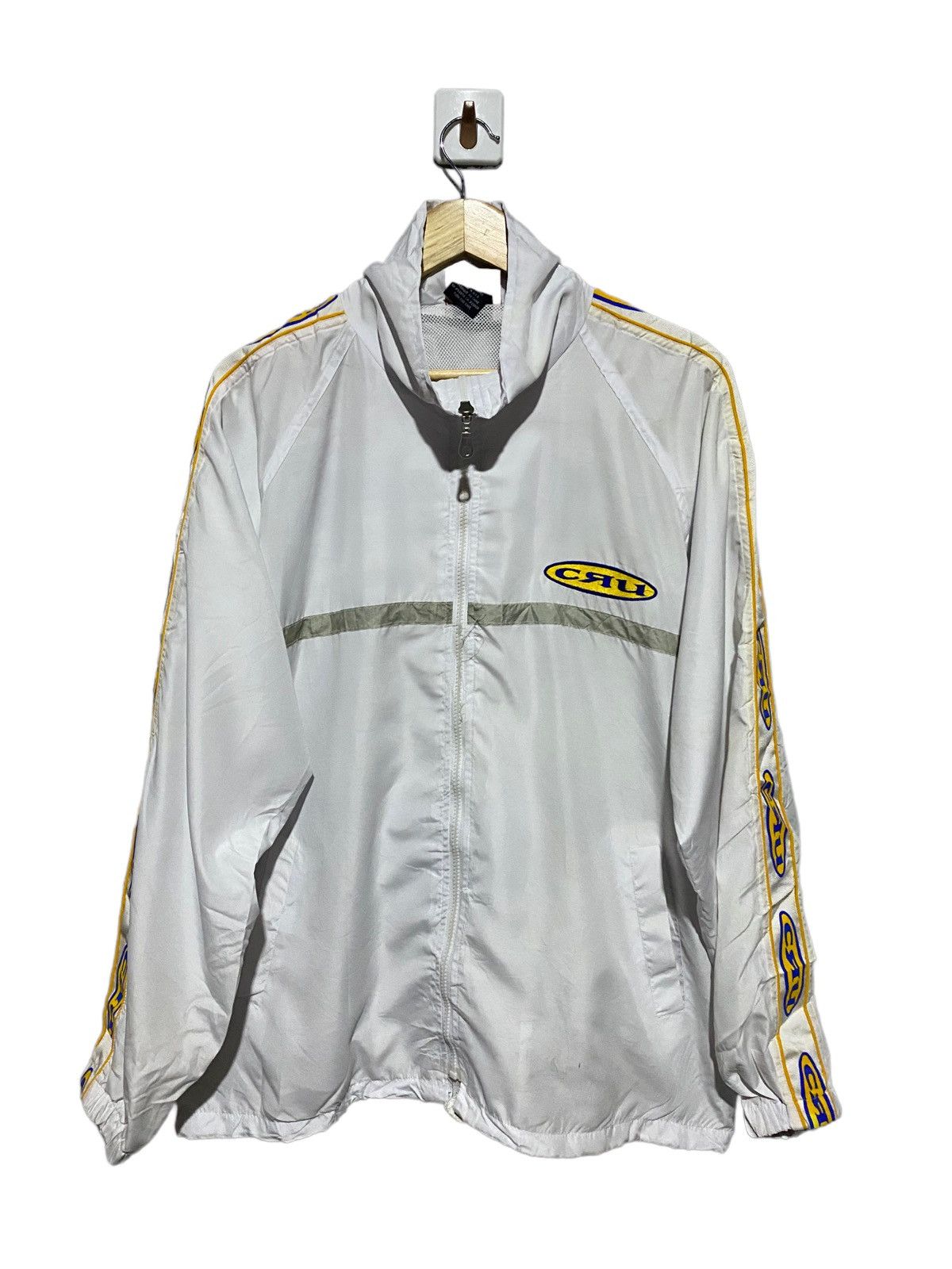Other Vintage CRU Track Jacket White & Gold Logo Tape Windbreaker Size US L / EU 52-54 / 3 - 2 Thumbnail