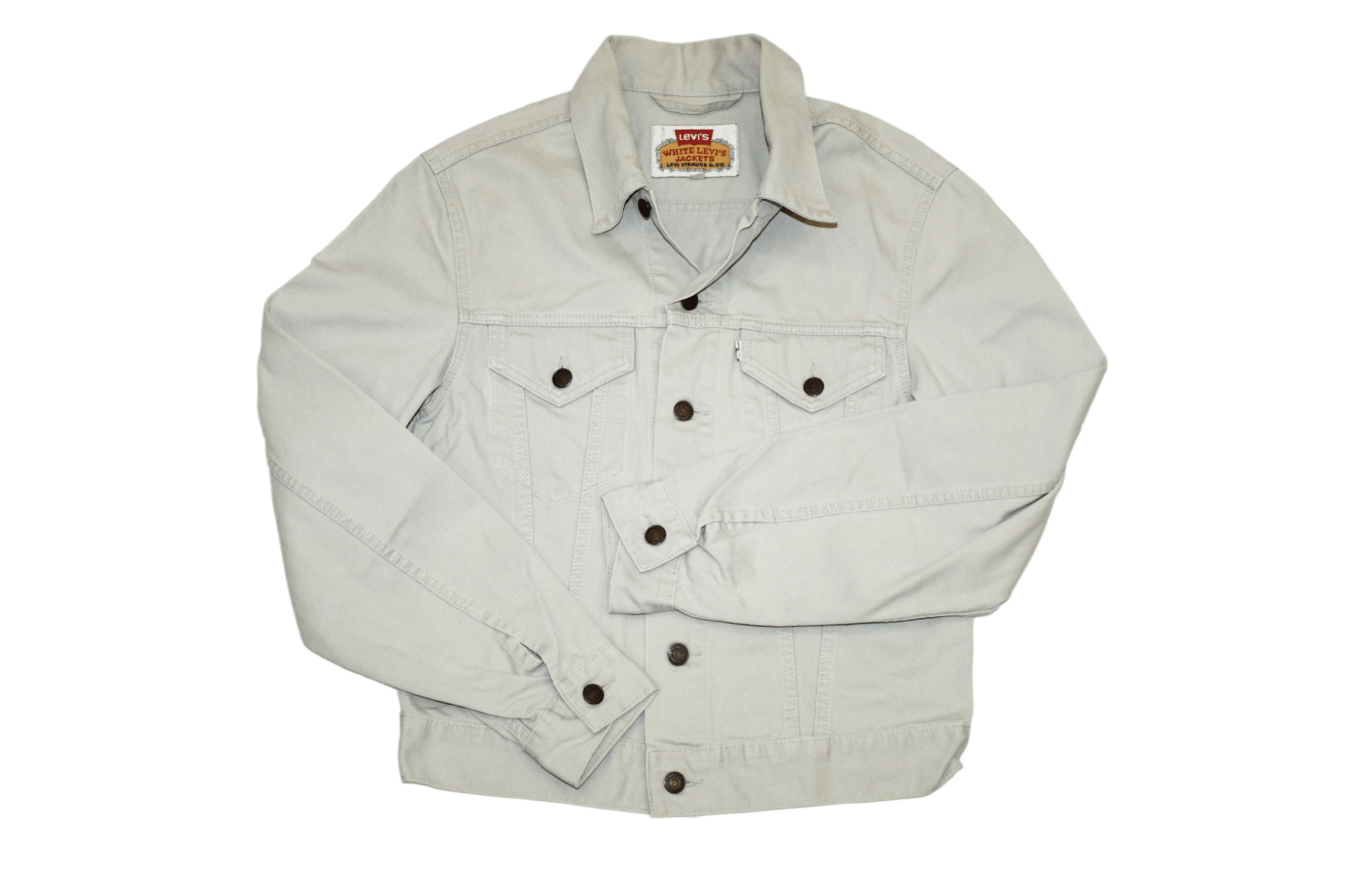 Levi's Vintage Clothing RARE VTG💥80's Italy. White Levi's Jackets.Cropp design Size US S / EU 44-46 / 1 - 1 Thumbnail