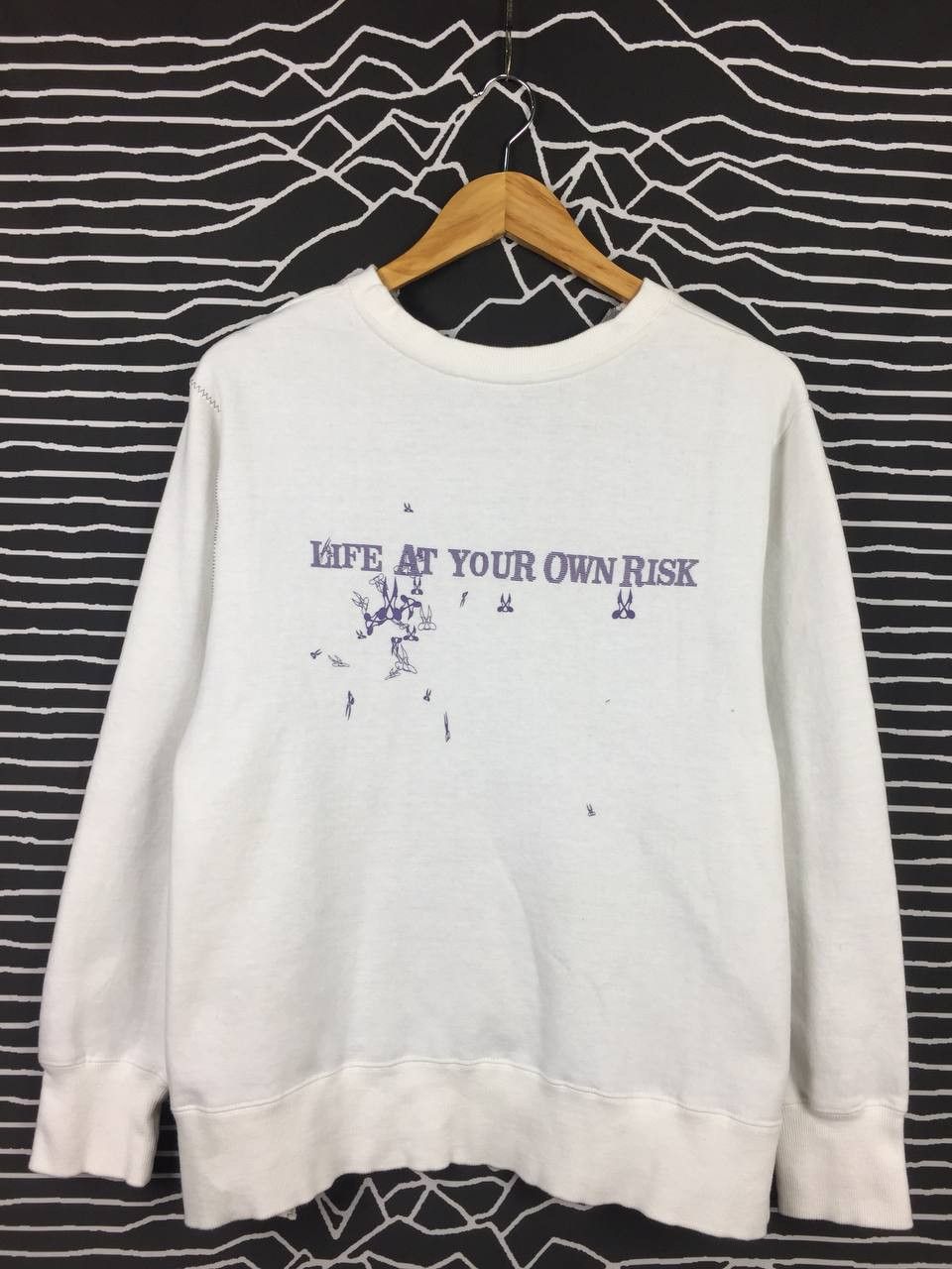 Japanese Brand 1977 Punk Life At Your Own Risk Cut & Sewn Sweatshirt Size US M / EU 48-50 / 2 - 3 Thumbnail