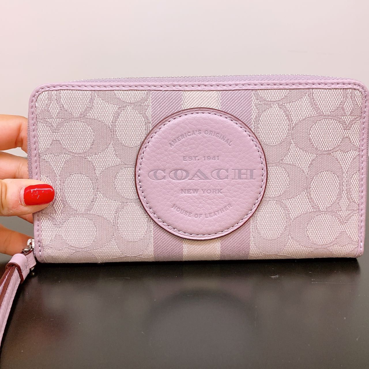 NWT Coach Dempsey selling Large Phone Wallet In Signature Jacquard With Stripe And Coach