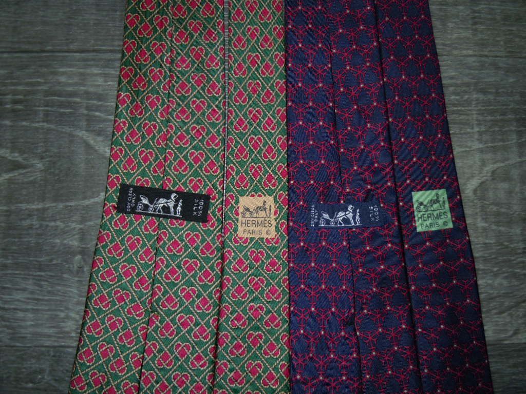 Hermes 2x Hermes Paris Silk Ties Set France Printed Multicolor Lux Size ONE SIZE - 5 Thumbnail