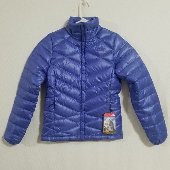 NEW North Face Womens XS Purple Down Puffer Jacket Puff Coat