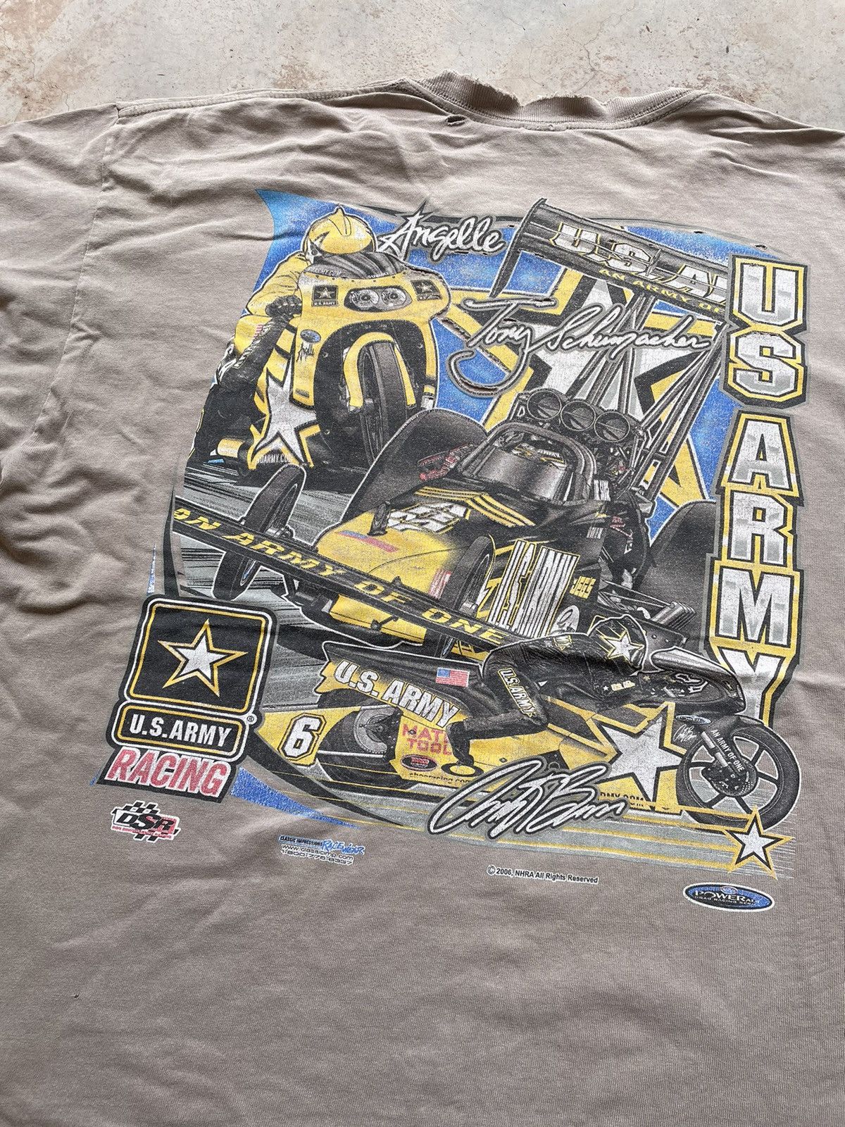 NASCAR VINTAGE NHRA WELL WORN ARMY TEAM RACING TEE Size US XL / EU 56 / 4 - 2 Thumbnail