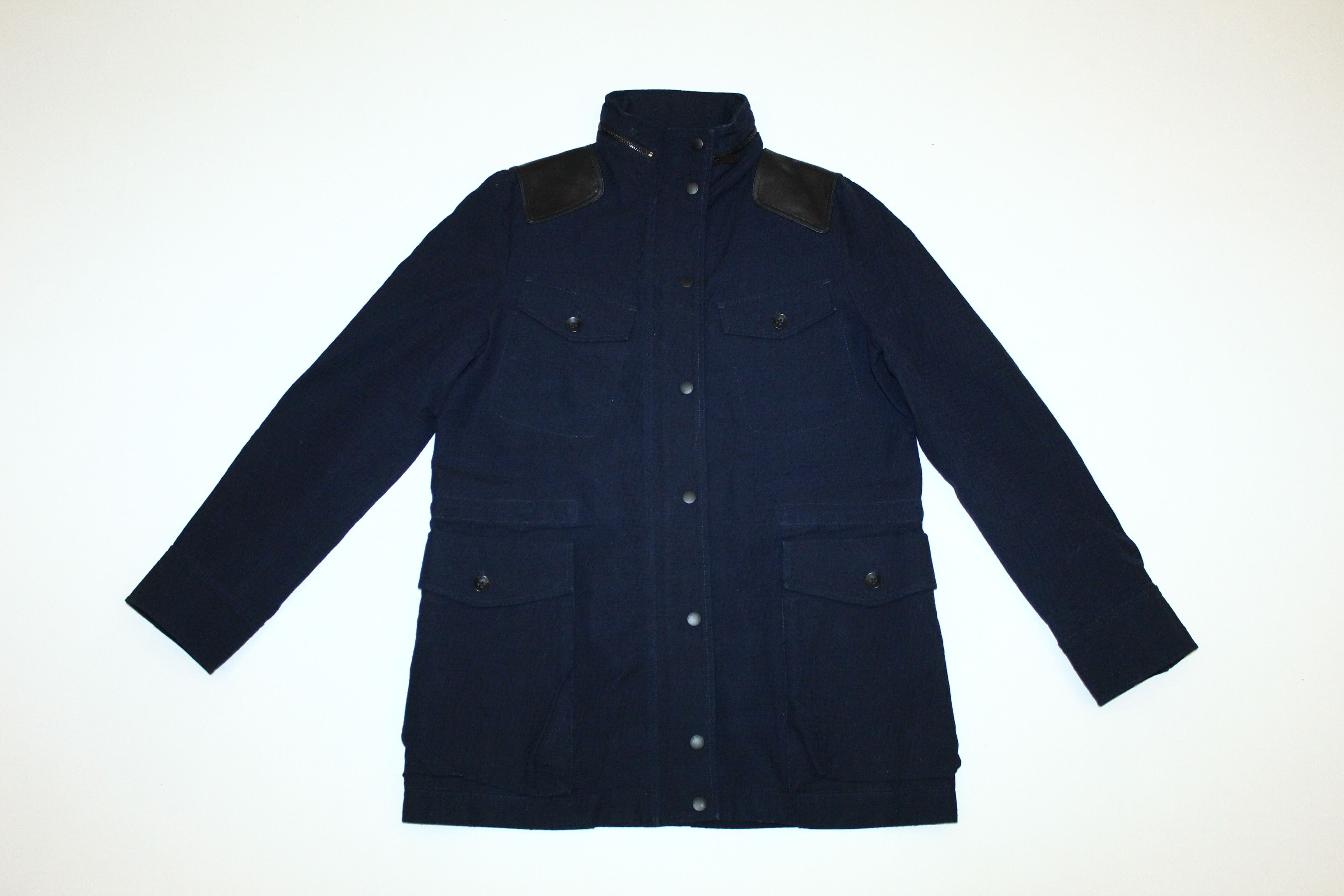 Rag & Bone Rag & Bone Woven Cotton Jacquard Jacket Leather Trim Size US M / EU 48-50 / 2 - 6 Thumbnail