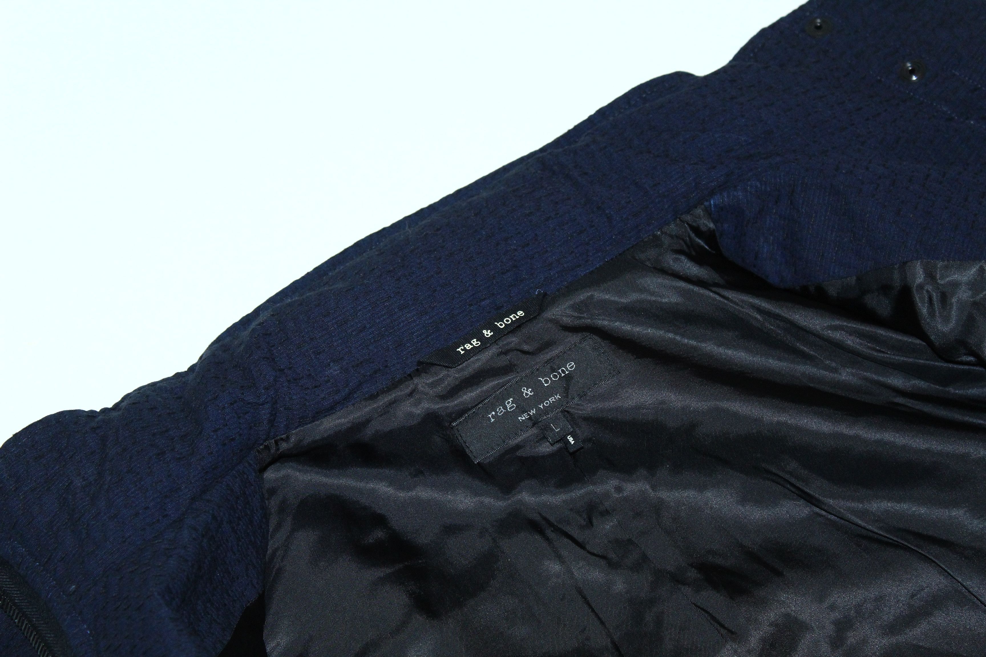 Rag & Bone Rag & Bone Woven Cotton Jacquard Jacket Leather Trim Size US M / EU 48-50 / 2 - 4 Thumbnail