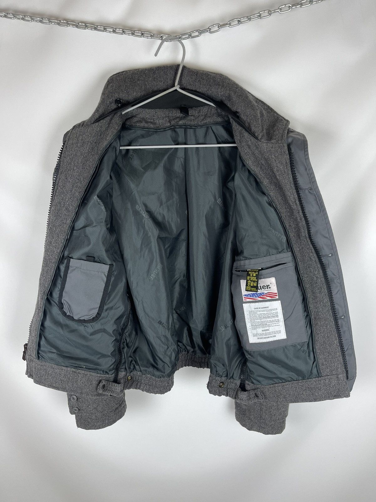 Other Blauer USA wool grey bomber jacket with removable lining Size US L / EU 52-54 / 3 - 18 Thumbnail