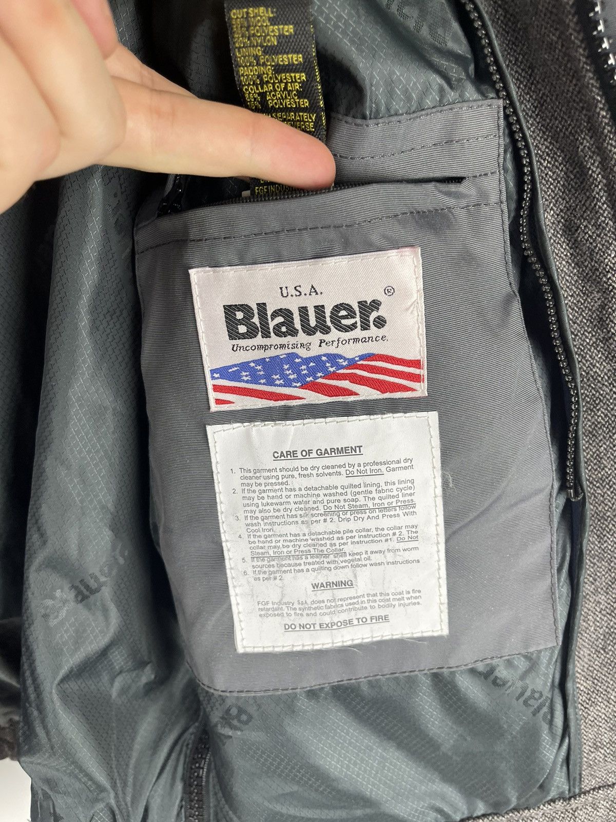 Other Blauer USA wool grey bomber jacket with removable lining Size US L / EU 52-54 / 3 - 19 Thumbnail