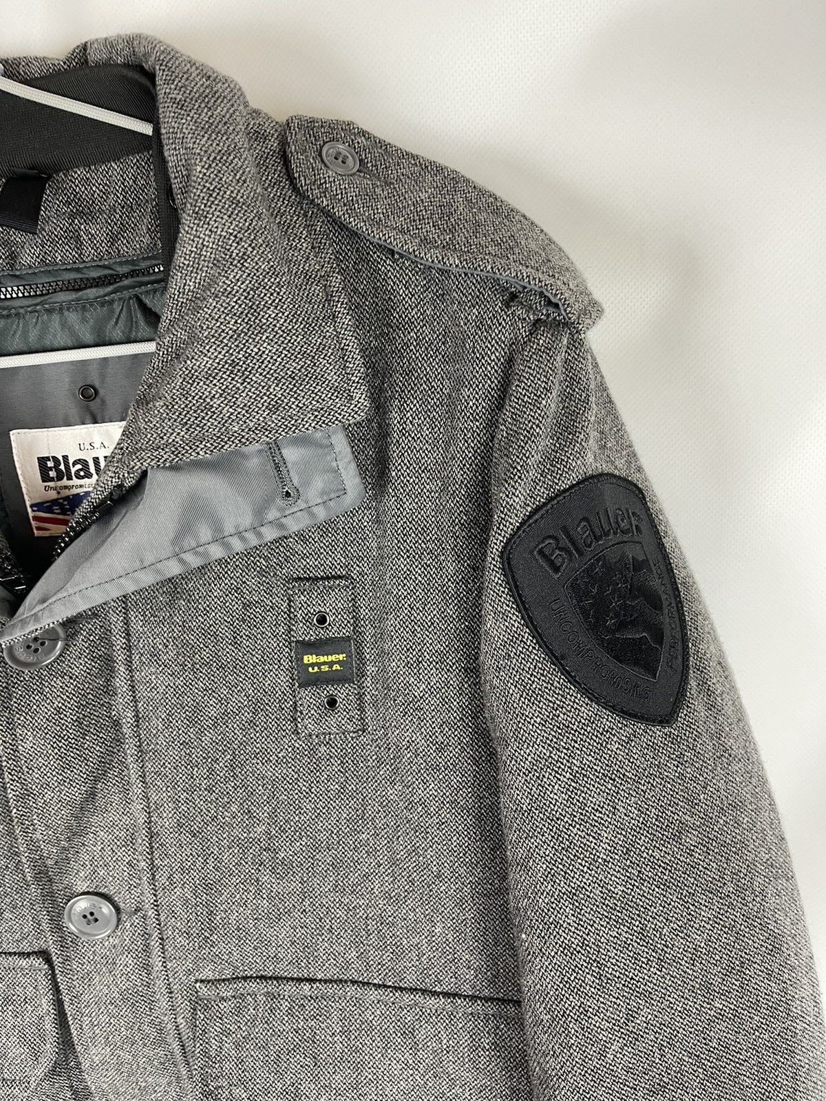 Other Blauer USA wool grey bomber jacket with removable lining Size US L / EU 52-54 / 3 - 7 Thumbnail