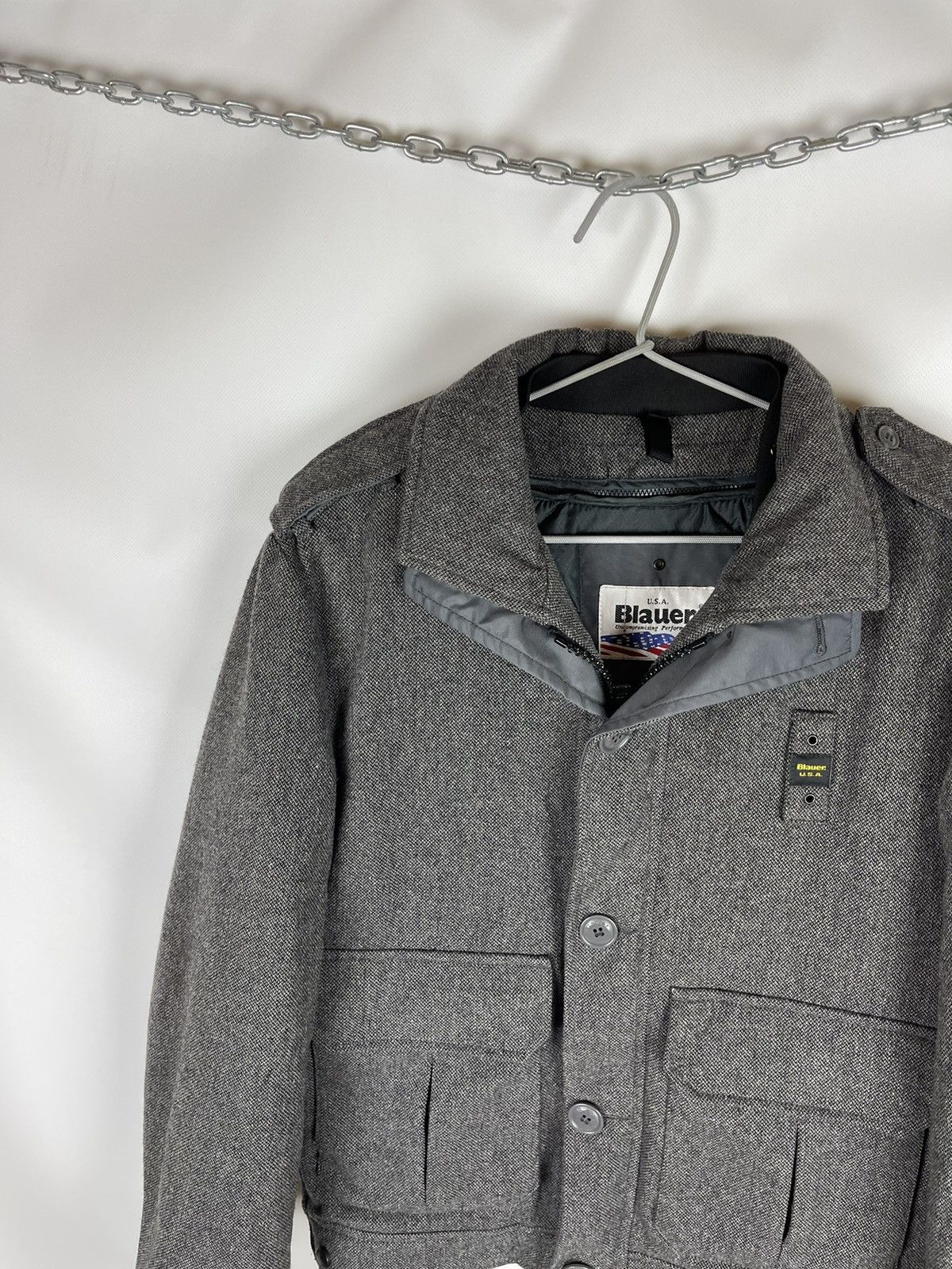 Other Blauer USA wool grey bomber jacket with removable lining Size US L / EU 52-54 / 3 - 3 Thumbnail