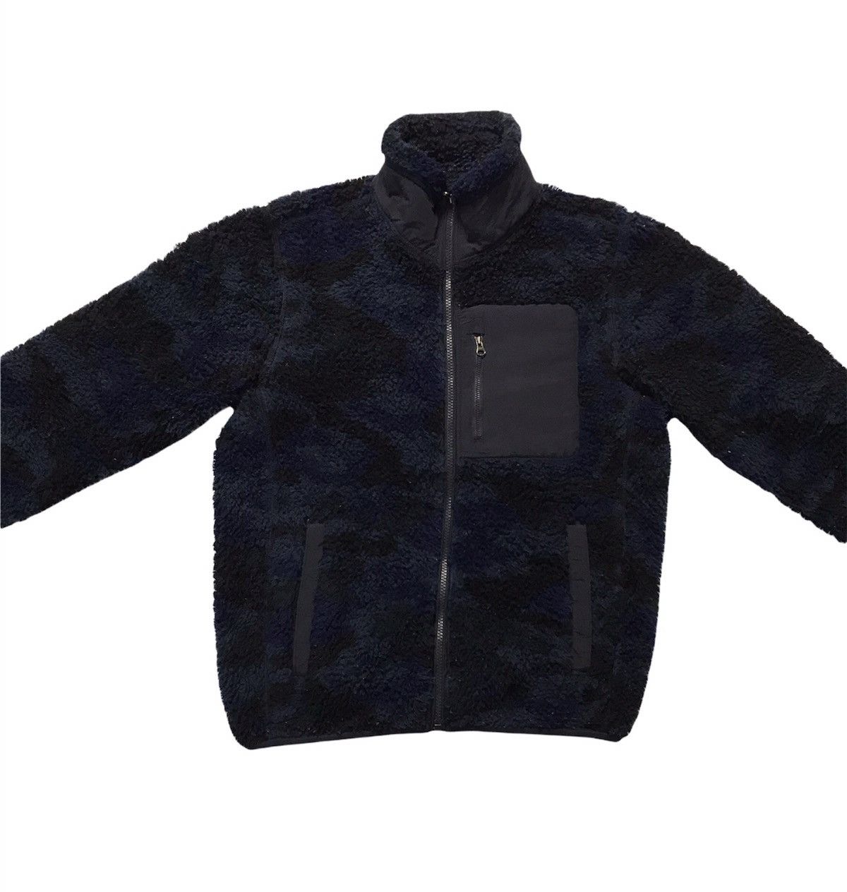 Japanese Brand × Uniqlo × Vintage Uniqlo Deep Pile Camo Sherpa/Fleece Jacket Size US M / EU 48-50 / 2 - 1 Thumbnail