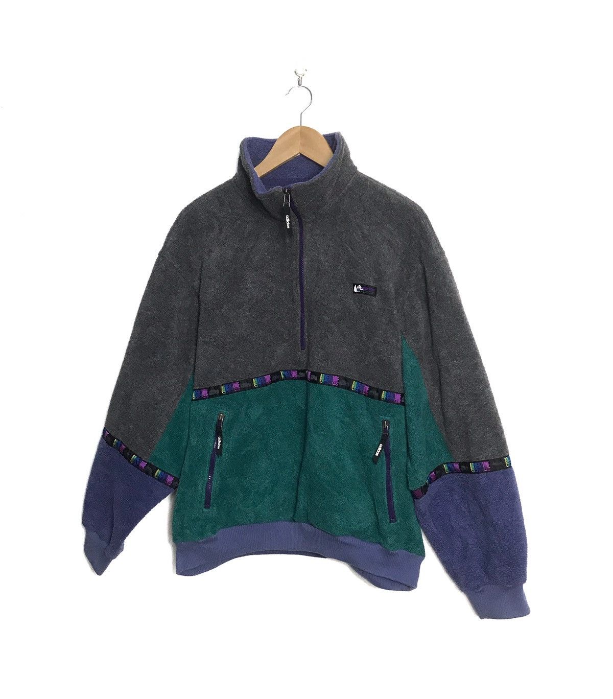 Adidas × Polartec × Vintage Vintage Adidas Multicolour Fleece Jacket Size US L / EU 52-54 / 3 - 2 Thumbnail