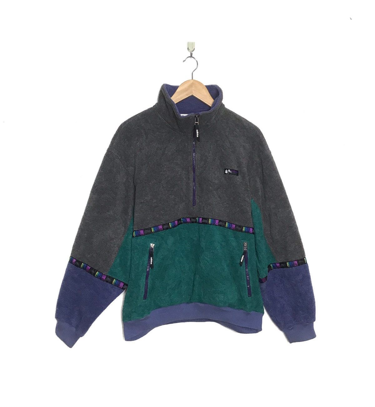 Adidas × Polartec × Vintage Vintage Adidas Multicolour Fleece Jacket Size US L / EU 52-54 / 3 - 1 Thumbnail
