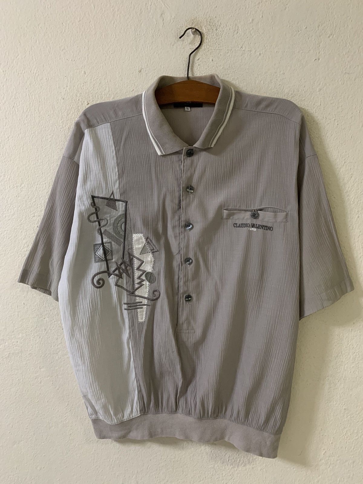 Japanese Brand Claudio Valentino Polo Sweater Size US L / EU 52-54 / 3 - 1 Thumbnail