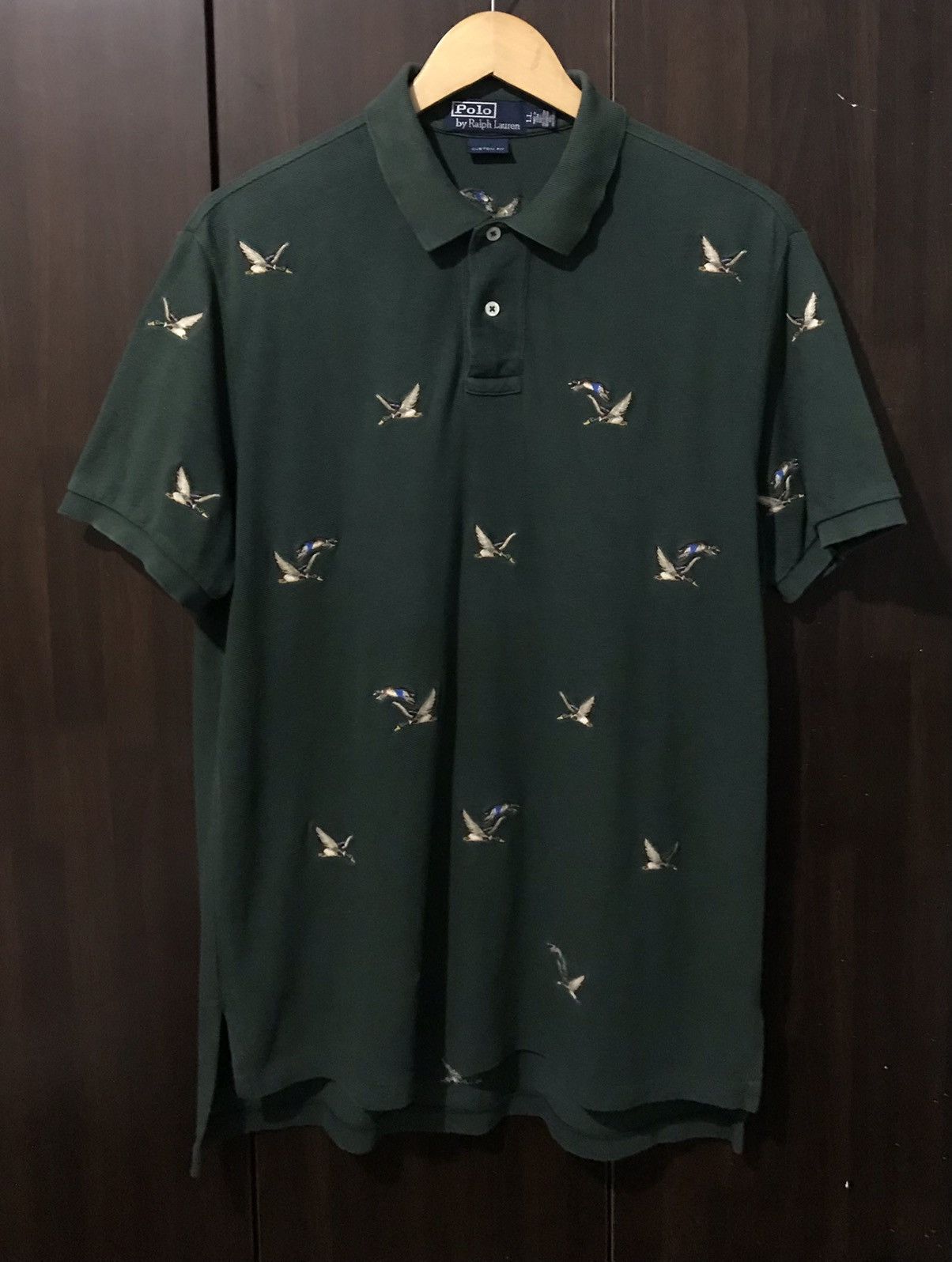 image of Polo Ralph Laurent Duck Embroidery Logo in Green, Men's (Size Large)