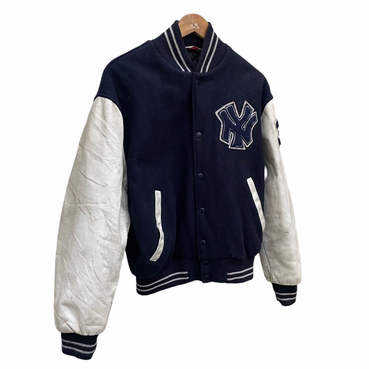 New York Yankees 💥80s NEW YORK YANKEES MLB BASKETBALL VARSITY JACKET Size US L / EU 52-54 / 3 - 3 Thumbnail