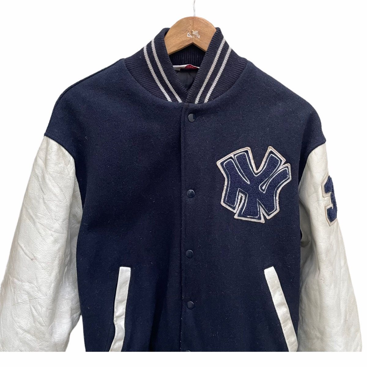 New York Yankees 💥80s NEW YORK YANKEES MLB BASKETBALL VARSITY JACKET Size US L / EU 52-54 / 3 - 2 Thumbnail