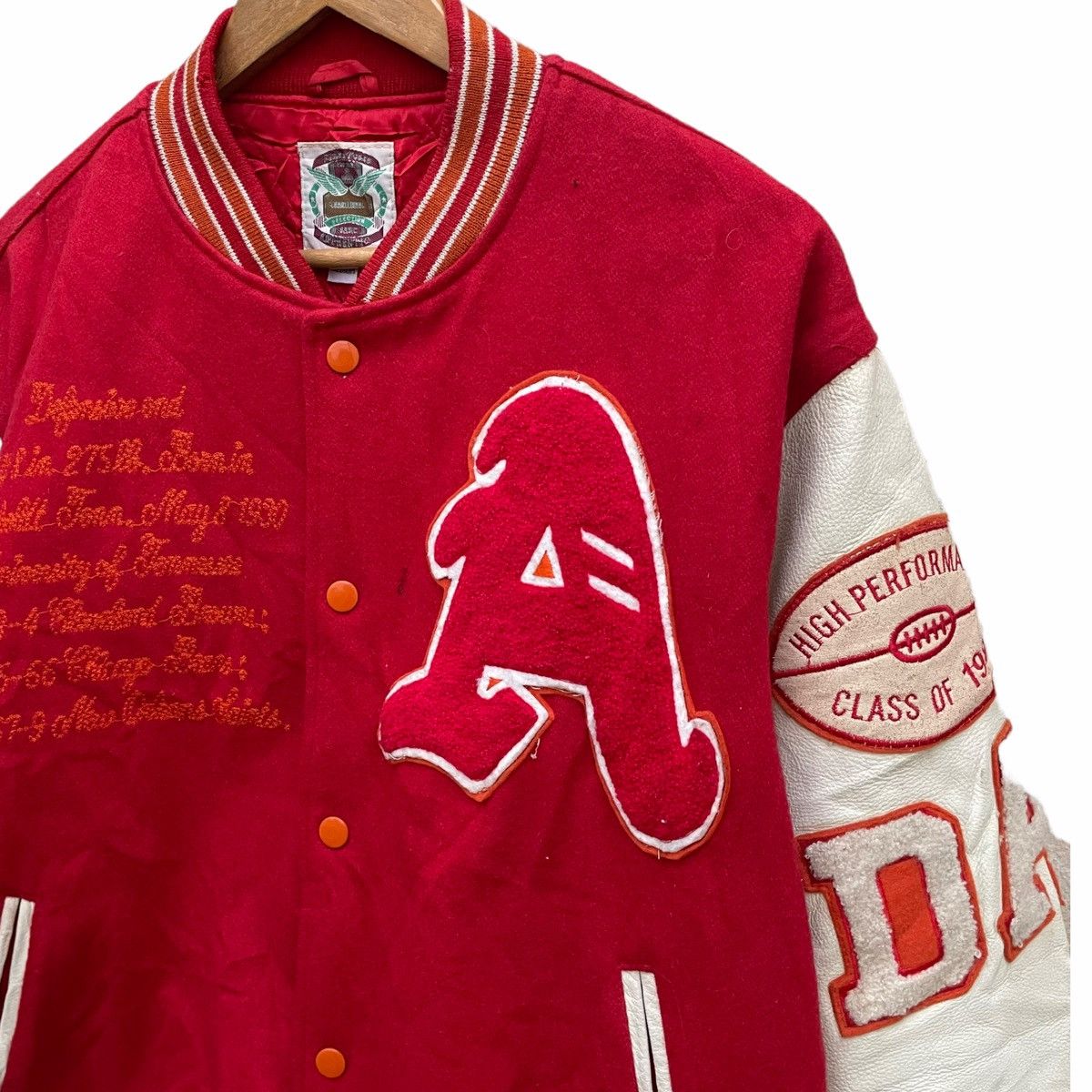 NFL 💥 Vintage Doug Atkins Big Logo Varsity Jacket Size US L / EU 52-54 / 3 - 4 Thumbnail