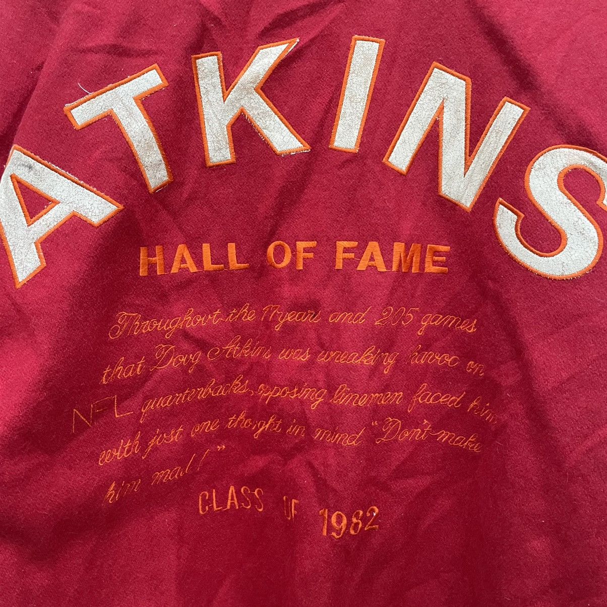 NFL 💥 Vintage Doug Atkins Big Logo Varsity Jacket Size US L / EU 52-54 / 3 - 8 Thumbnail