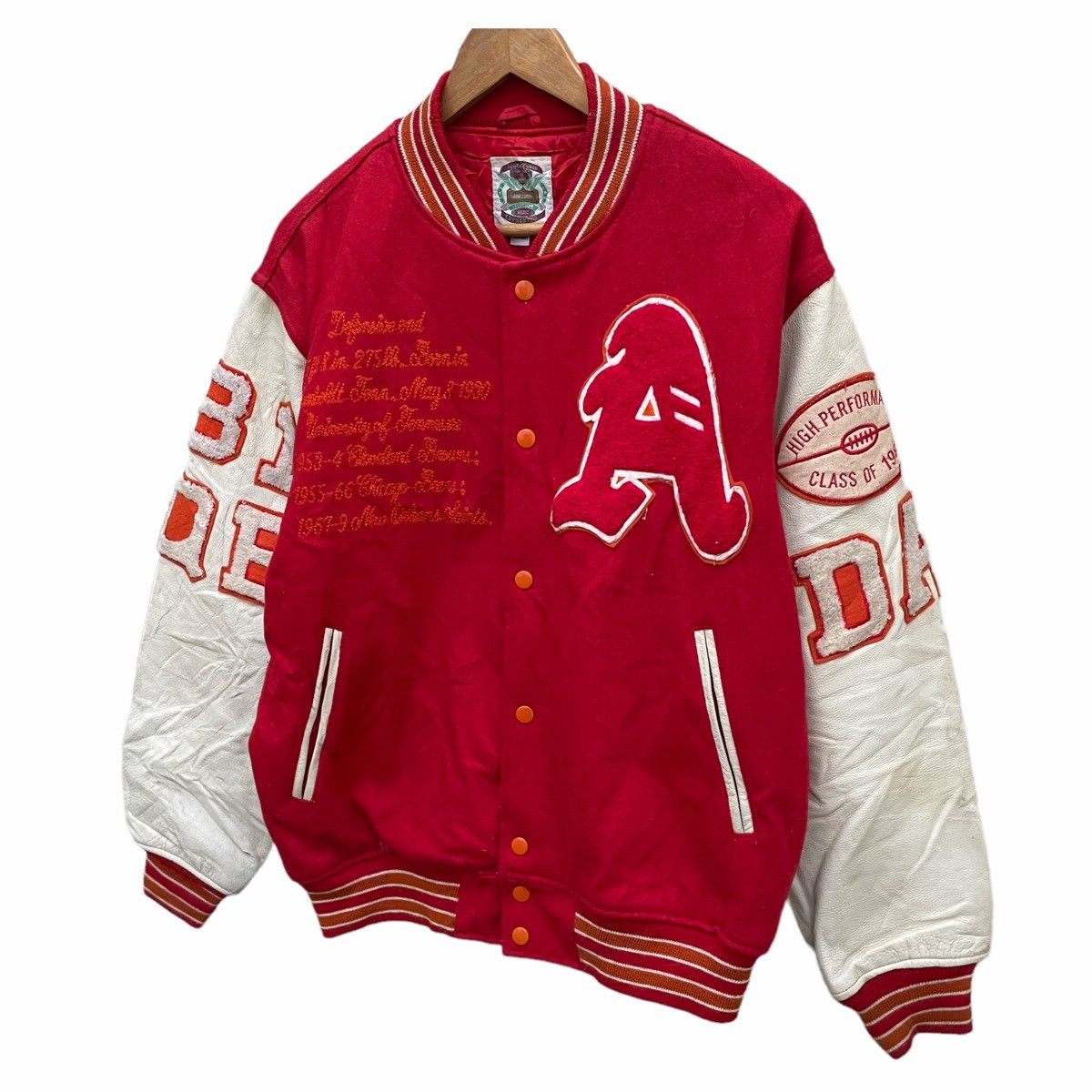 NFL 💥 Vintage Doug Atkins Big Logo Varsity Jacket Size US L / EU 52-54 / 3 - 3 Thumbnail