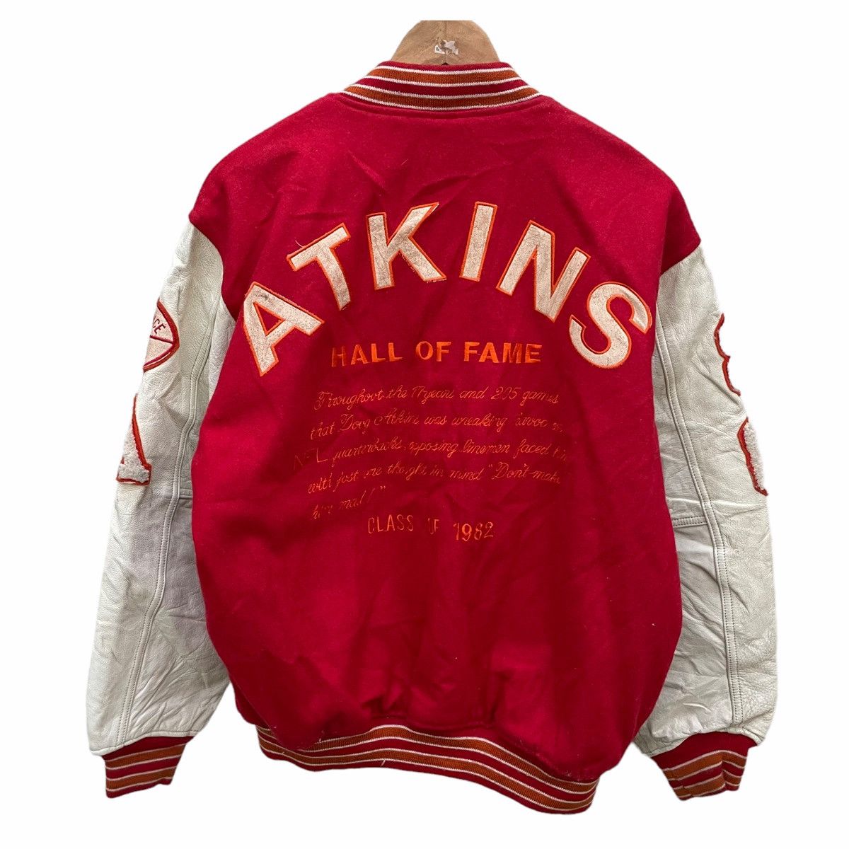 NFL 💥 Vintage Doug Atkins Big Logo Varsity Jacket Size US L / EU 52-54 / 3 - 6 Thumbnail