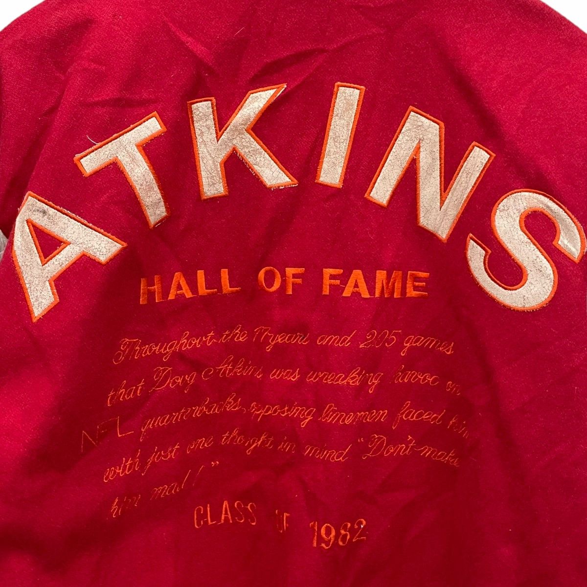 NFL 💥 Vintage Doug Atkins Big Logo Varsity Jacket Size US L / EU 52-54 / 3 - 7 Thumbnail