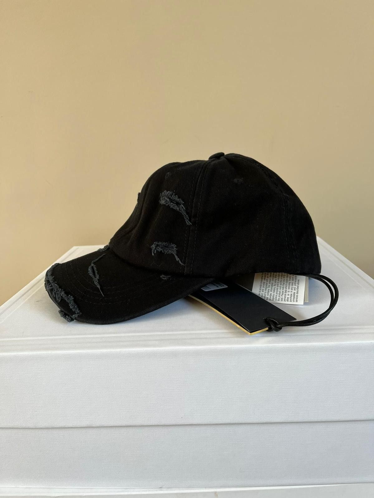 Palm Angels Ripped Logo Cap in Black/White Size ONE SIZE - 11 Thumbnail