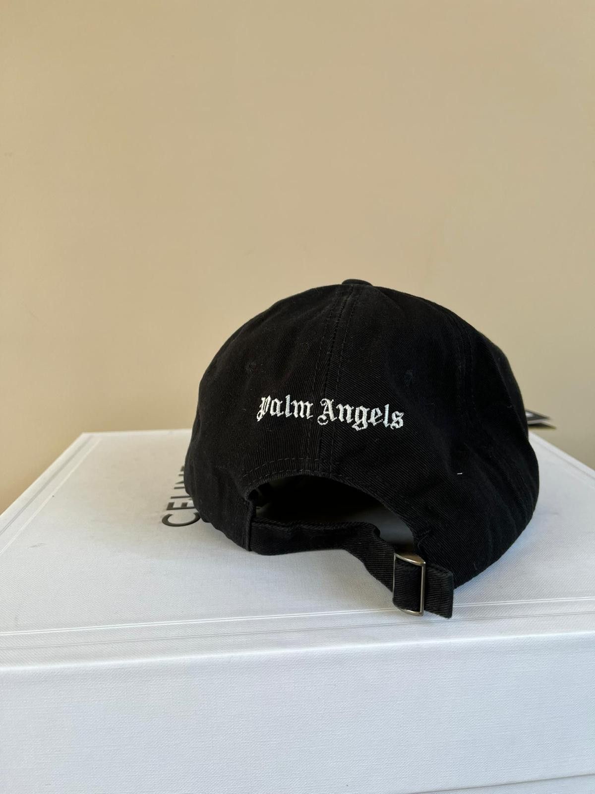 Palm Angels Ripped Logo Cap in Black/White Size ONE SIZE - 9 Thumbnail