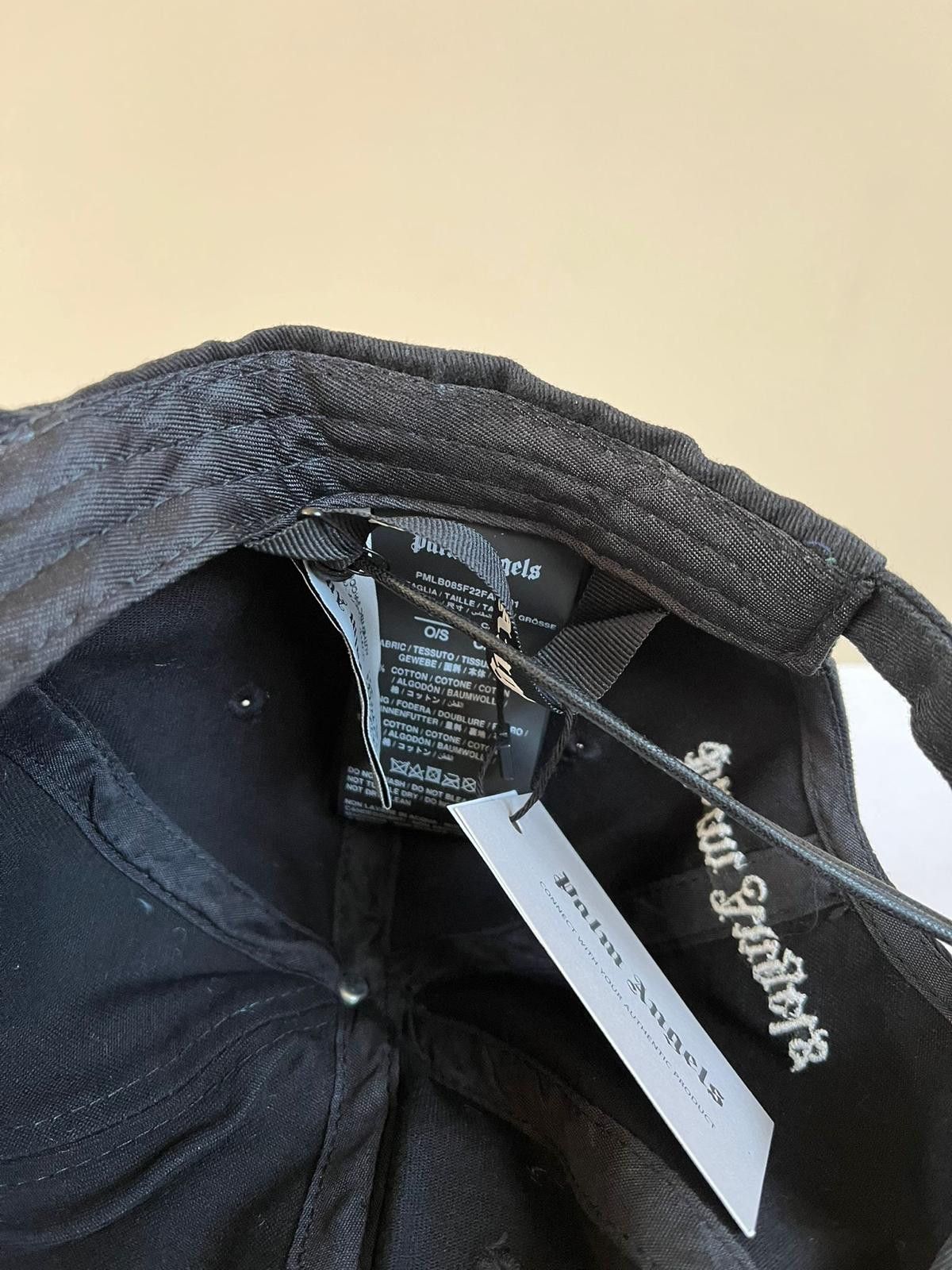 Palm Angels Ripped Logo Cap in Black/White Size ONE SIZE - 12 Thumbnail