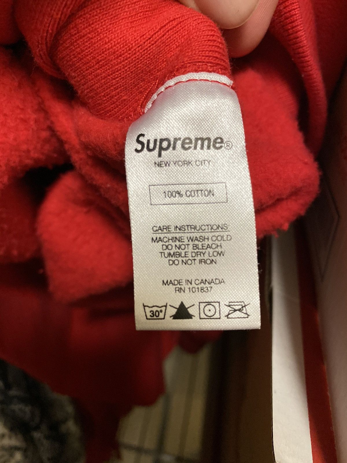Supreme Supreme Arc Logo Hoodie Large Red Chenille SS17 | Grailed