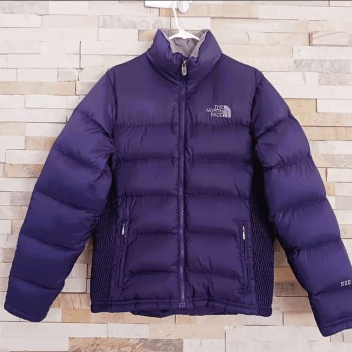 North Face Womens Large Purple Winter Puffer Jacket Ski Coat