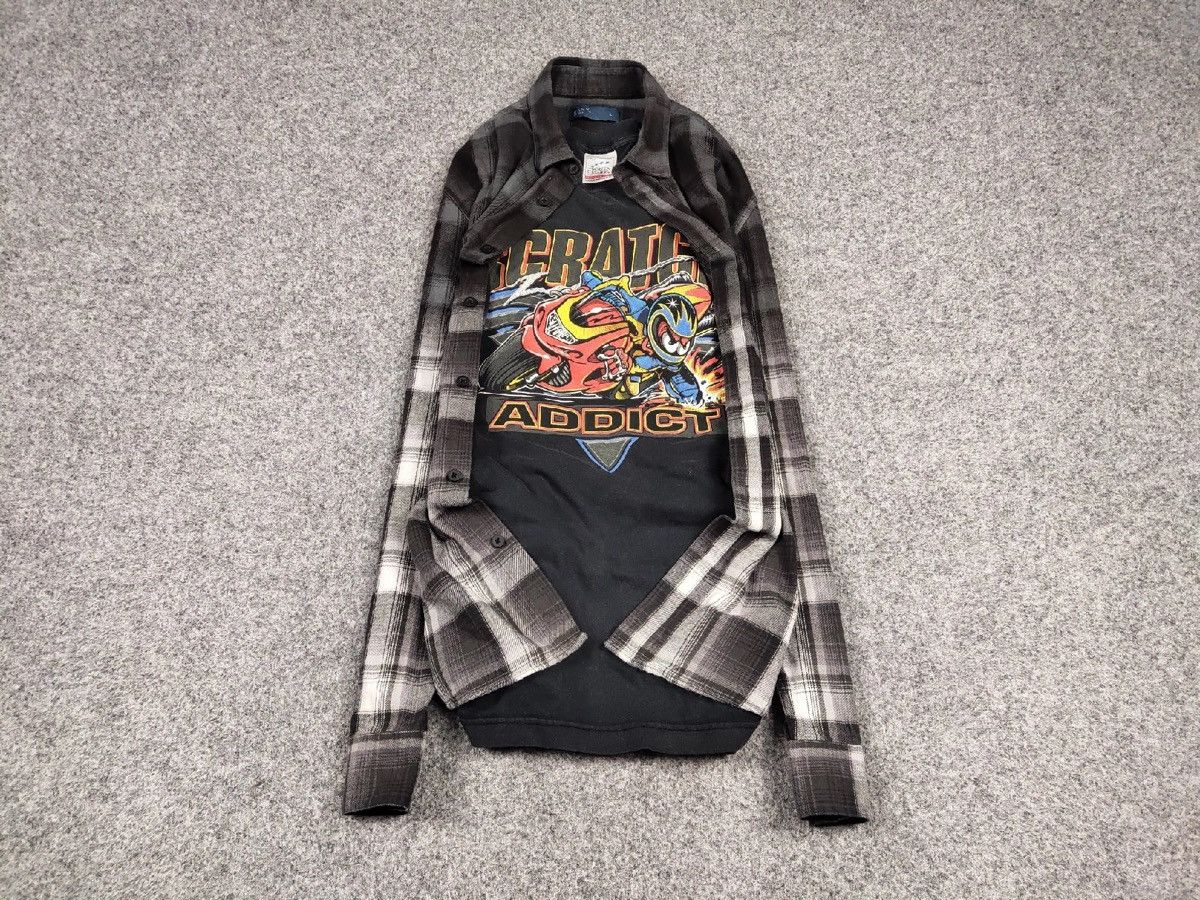 Flannel Vintage Flannel Black Gradient Shirt Travis Scott Style Size US L / EU 52-54 / 3 - 2 Thumbnail