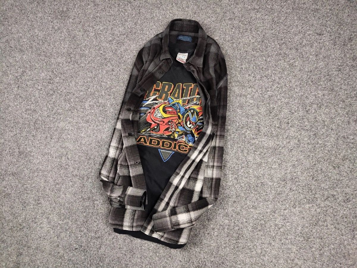 Flannel Vintage Flannel Black Gradient Shirt Travis Scott Style Size US L / EU 52-54 / 3 - 9 Thumbnail