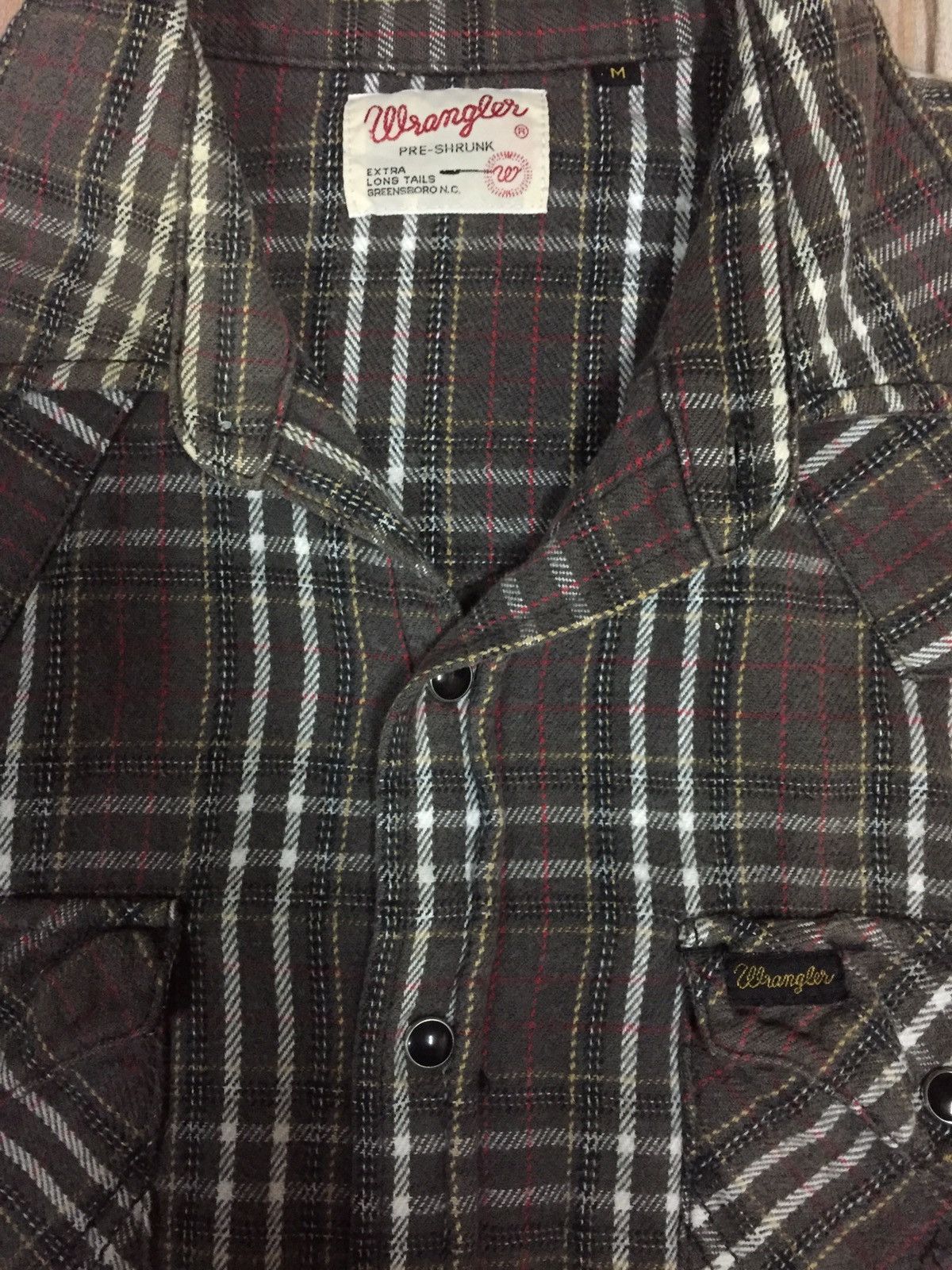 Japanese Brand × Wrangler Vintage Wrangler Flannel Stone Button 90’s Size US M / EU 48-50 / 2 - 3 Thumbnail